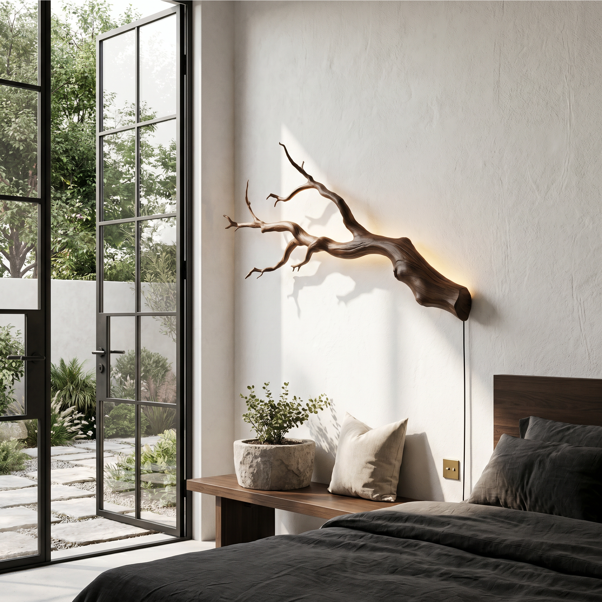 Organic Wall Lamp With Sculptural Tree Branch Design For Living Room SINLHAPL015