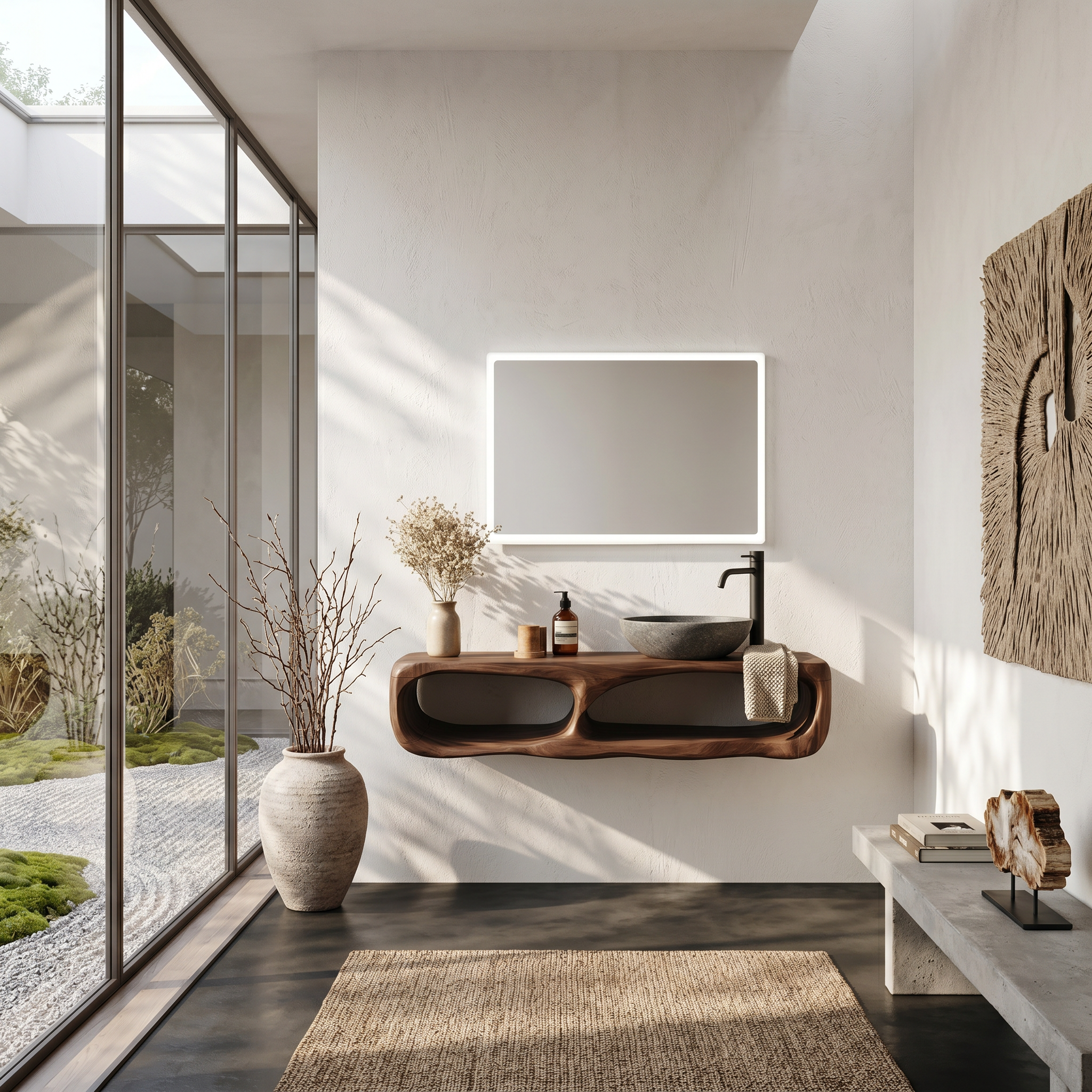 Coastal Organic Bathroom Vanity Wall Mounted Sink Console SINLHABRV331