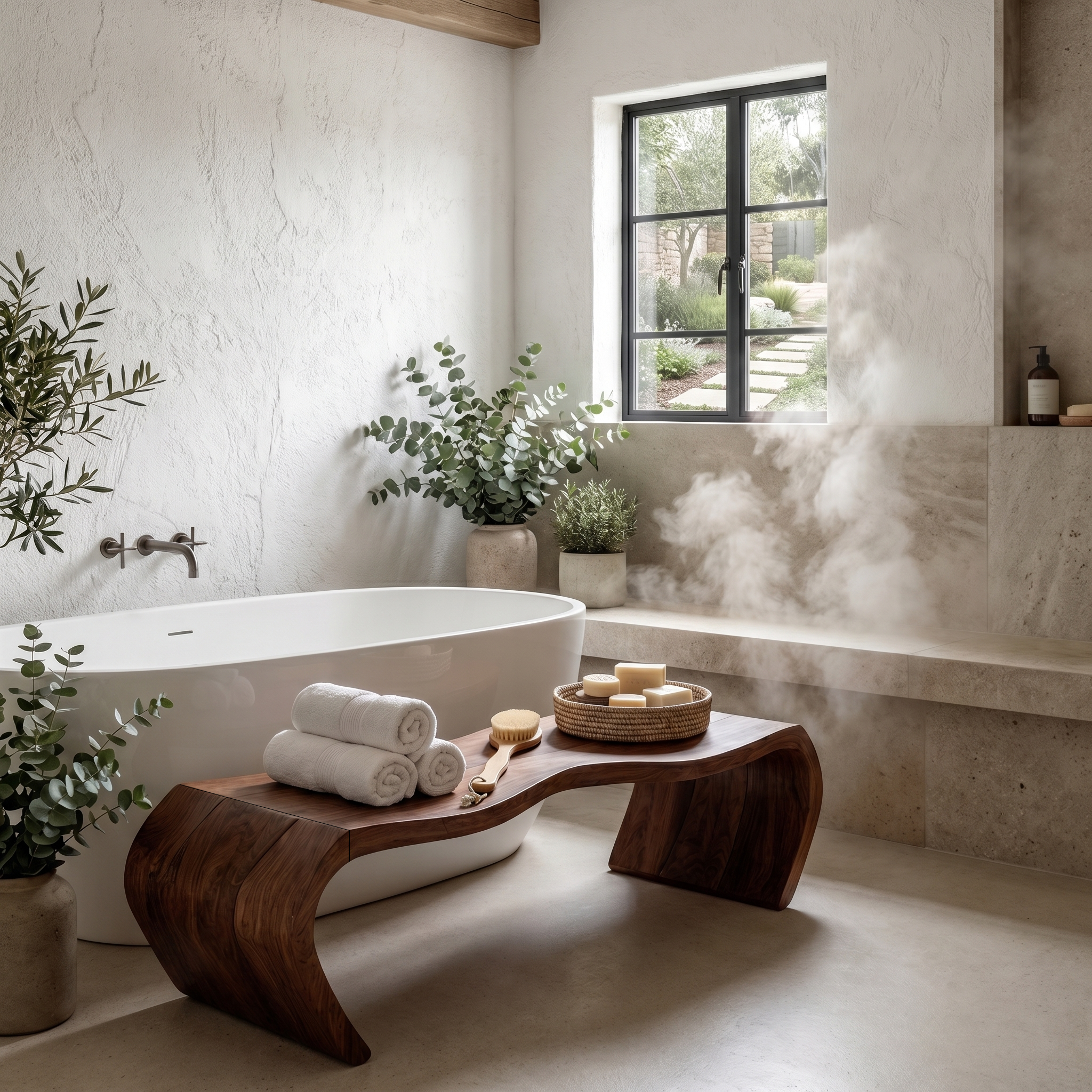 Handcrafted Wooden Shower Bench For Bathroom SINLHARS126