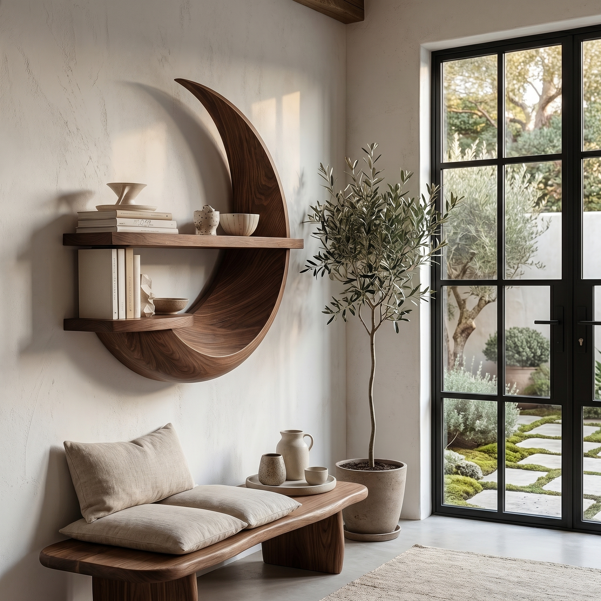 Rustic Floating Shelf With Natural Wood Display Storage For Living Room SINLHAFL546