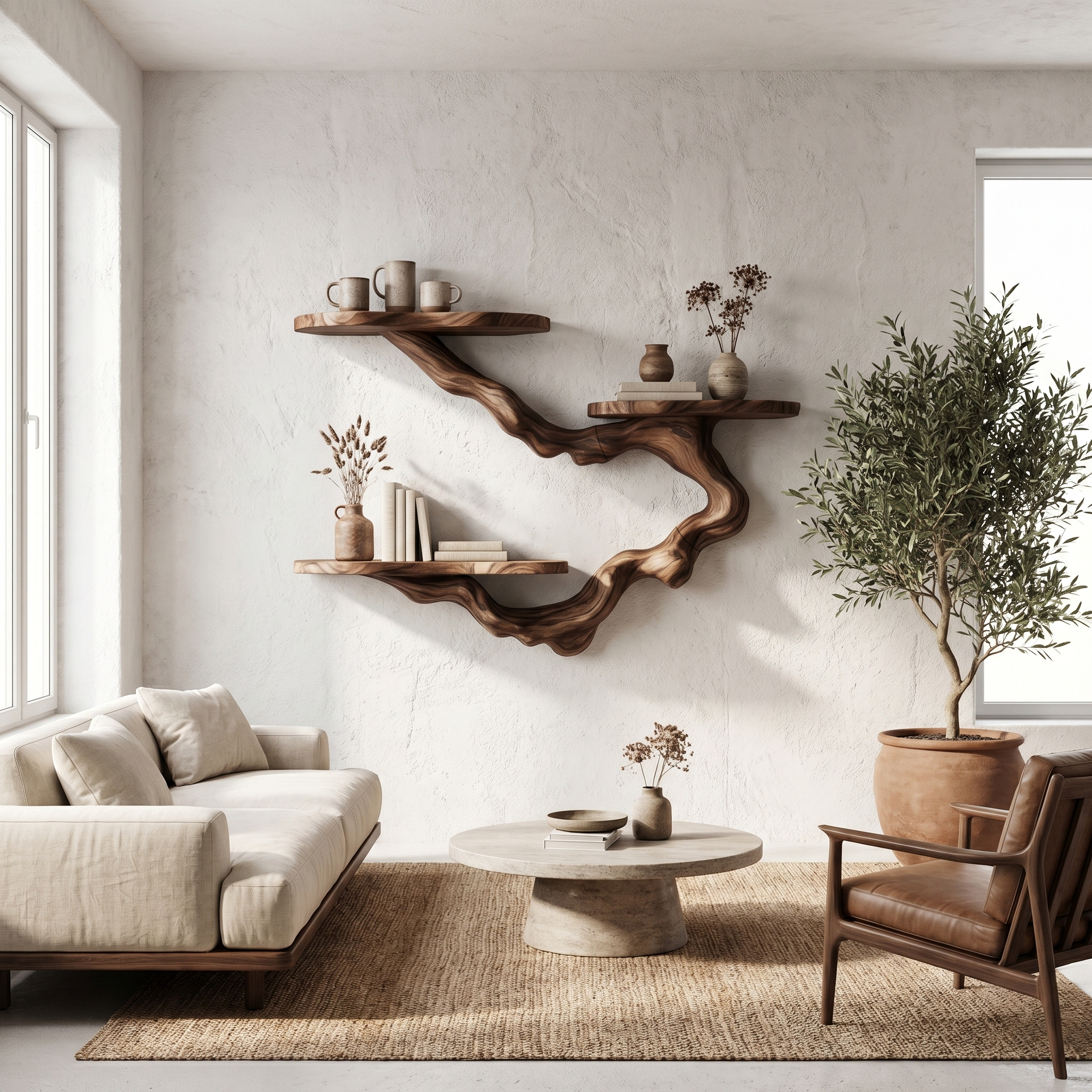 Rustic Floating Shelf With Display Storage For Living Room SINLHAFL551
