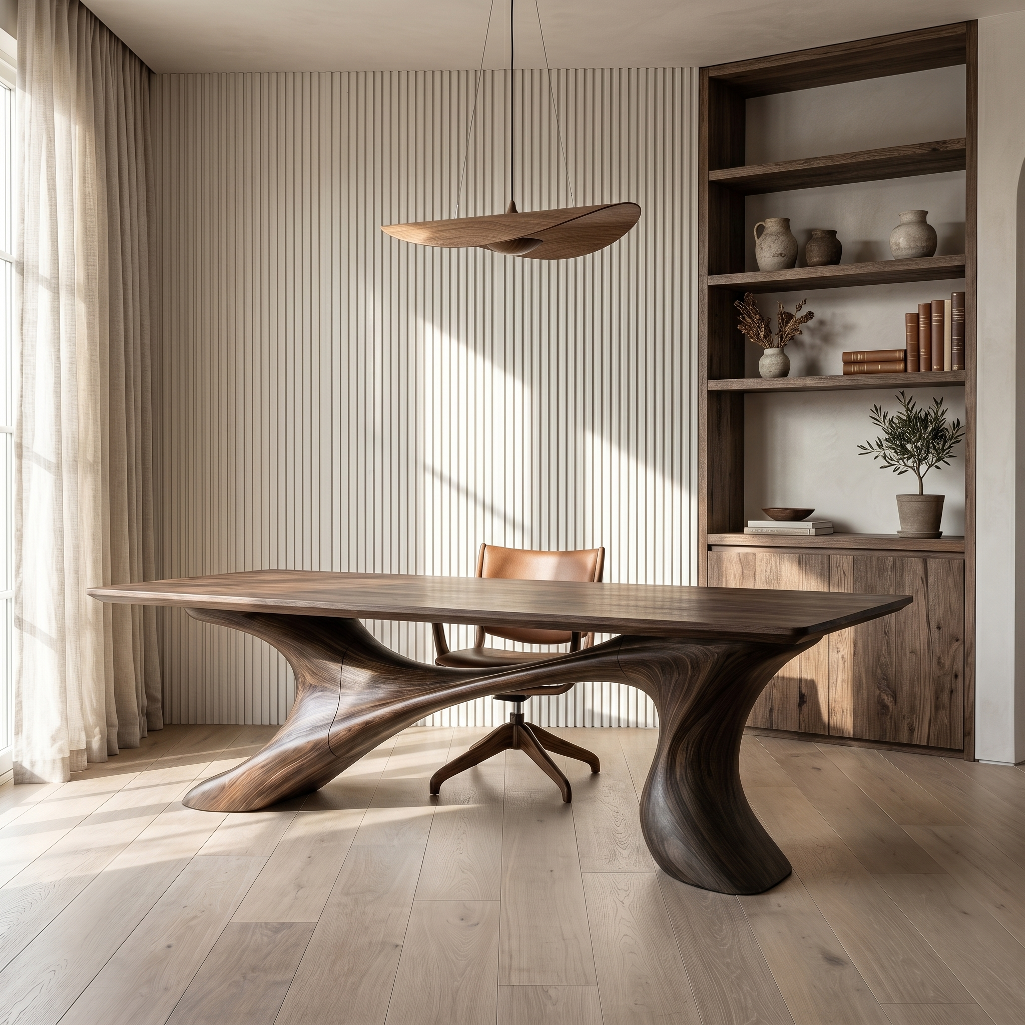 Sculptural Office Desk Organic Modern Furniture For Executive Workspace SINLHADK142