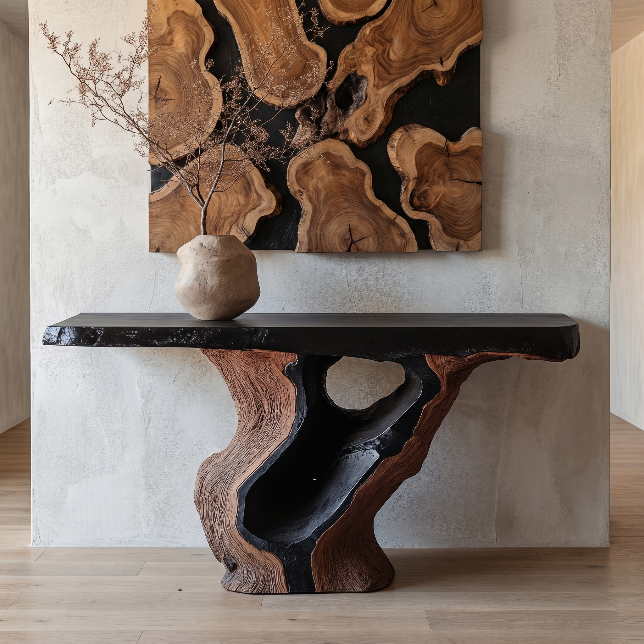 Sculptural Tree Root Console Table For Entryway And Living Room SINLHACS567