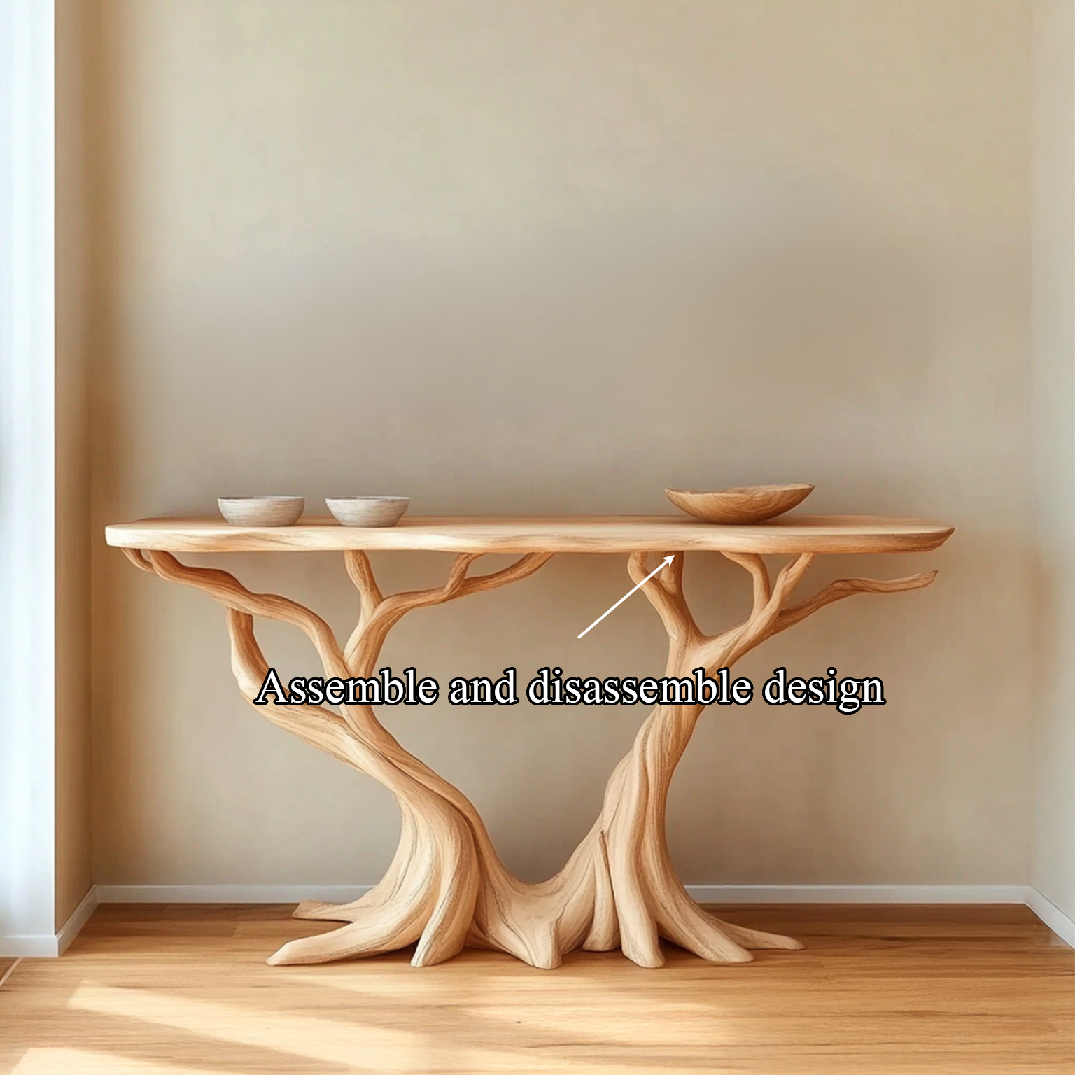Nature Inspired Console Table Solid Wood Farmhouse Gift SINLSACS093