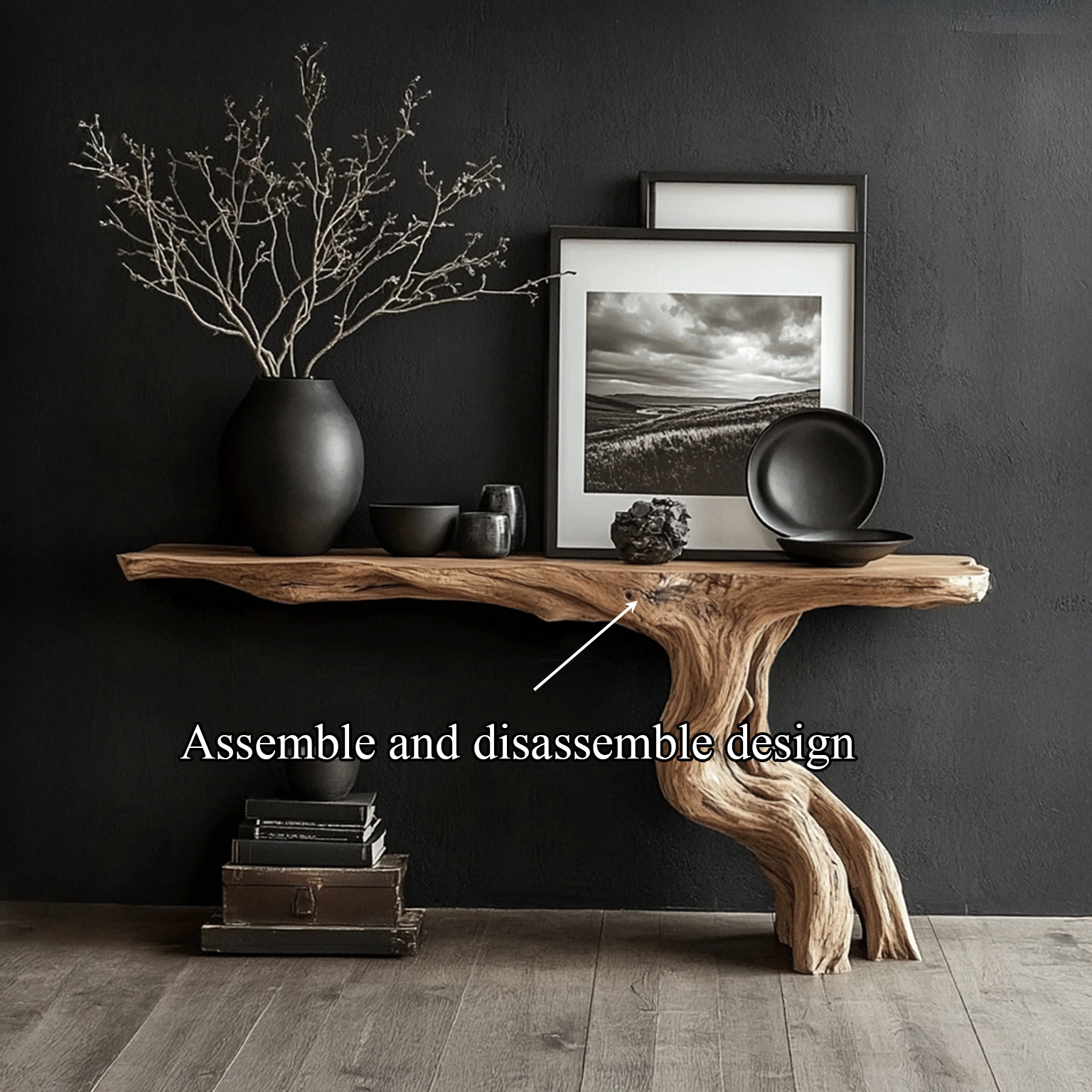 Rustic Console Table Driftwood Live Edge Natural Wood Gift SINLSACS090