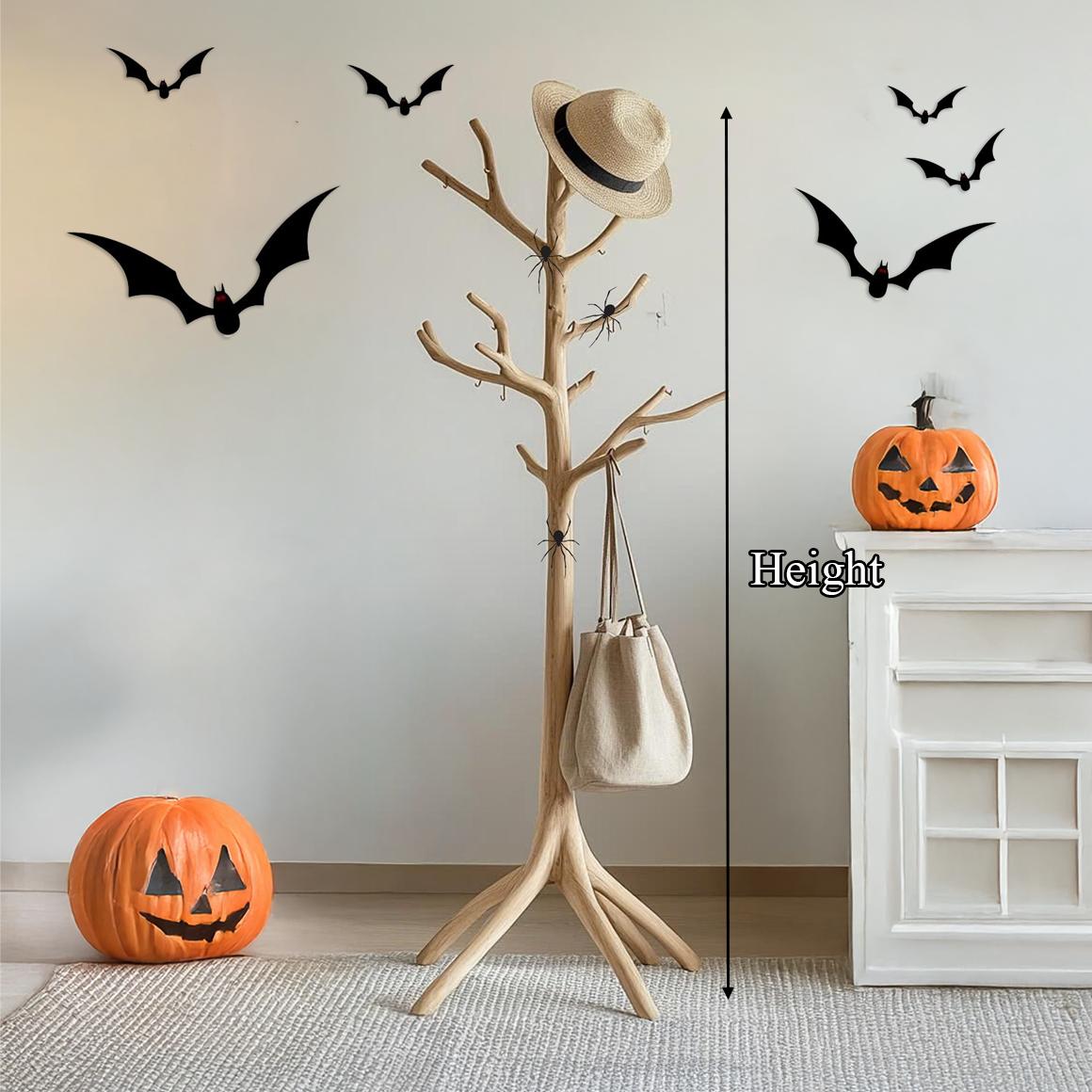 Rustic Halloween Tree Coat Rack Living Room Decor SINLSAHW017