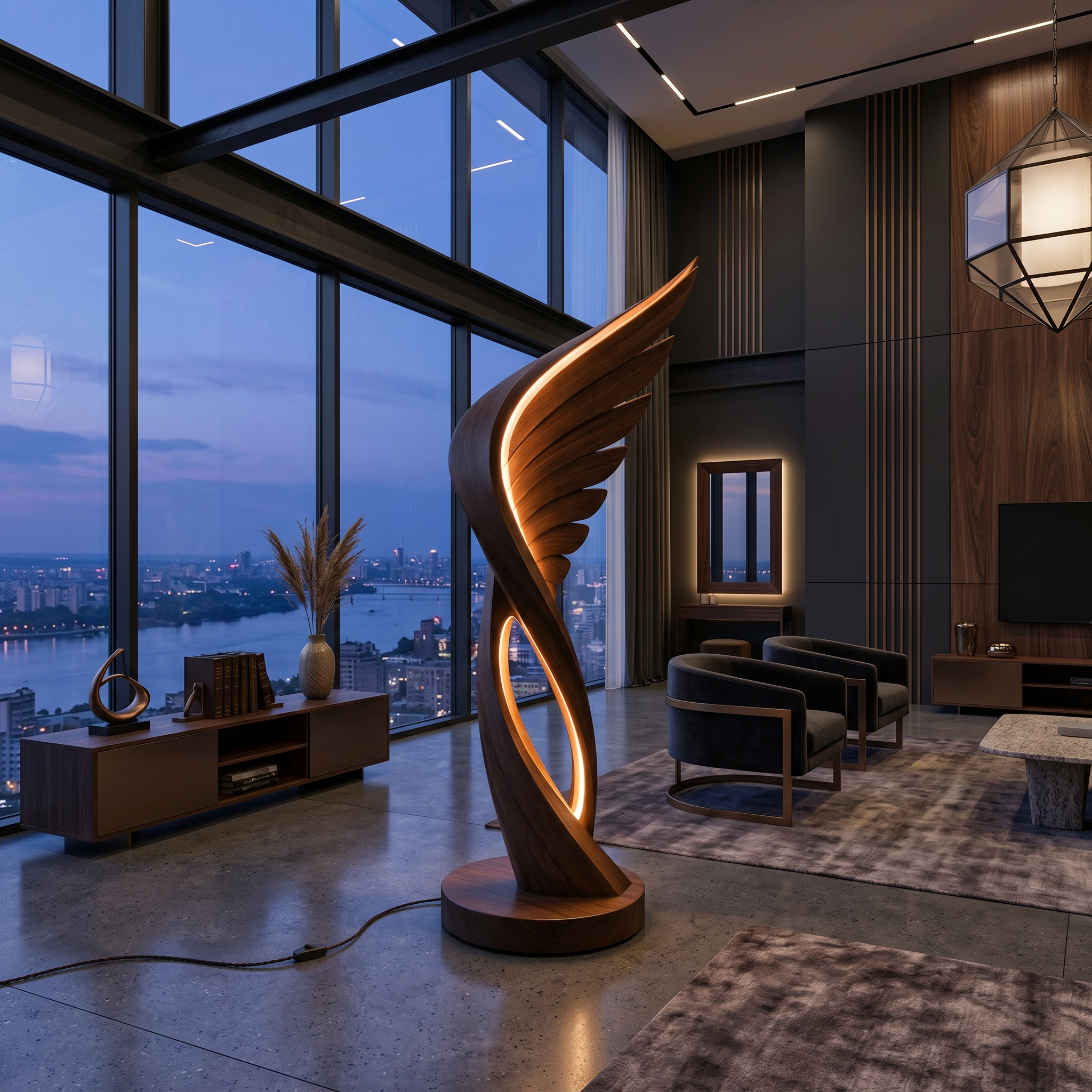 Organic Folding Wing Floor Lamp For Bedroom SILDTTNLAM041