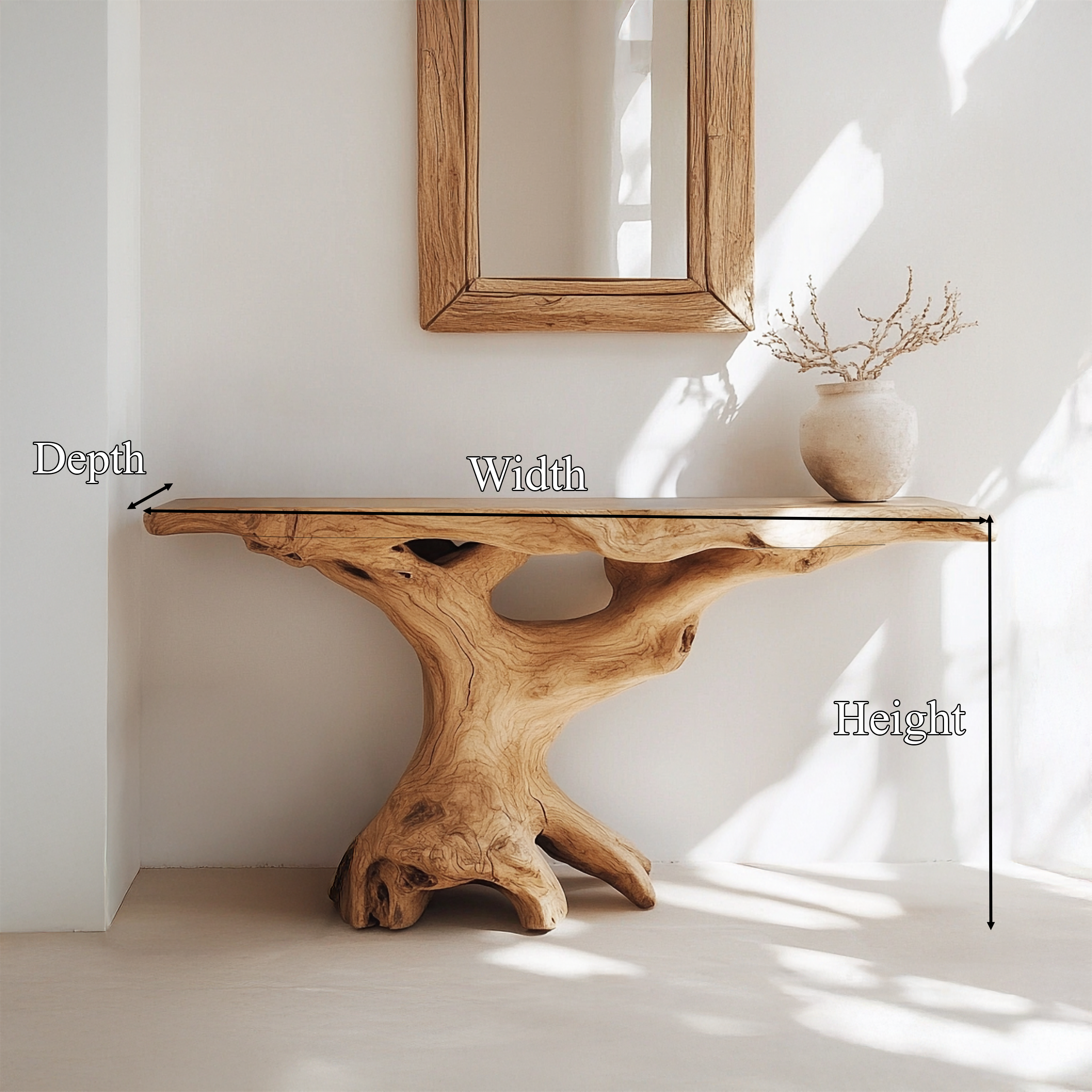 Mid Century Natural Wood Console Table Hallway SINLSACS435