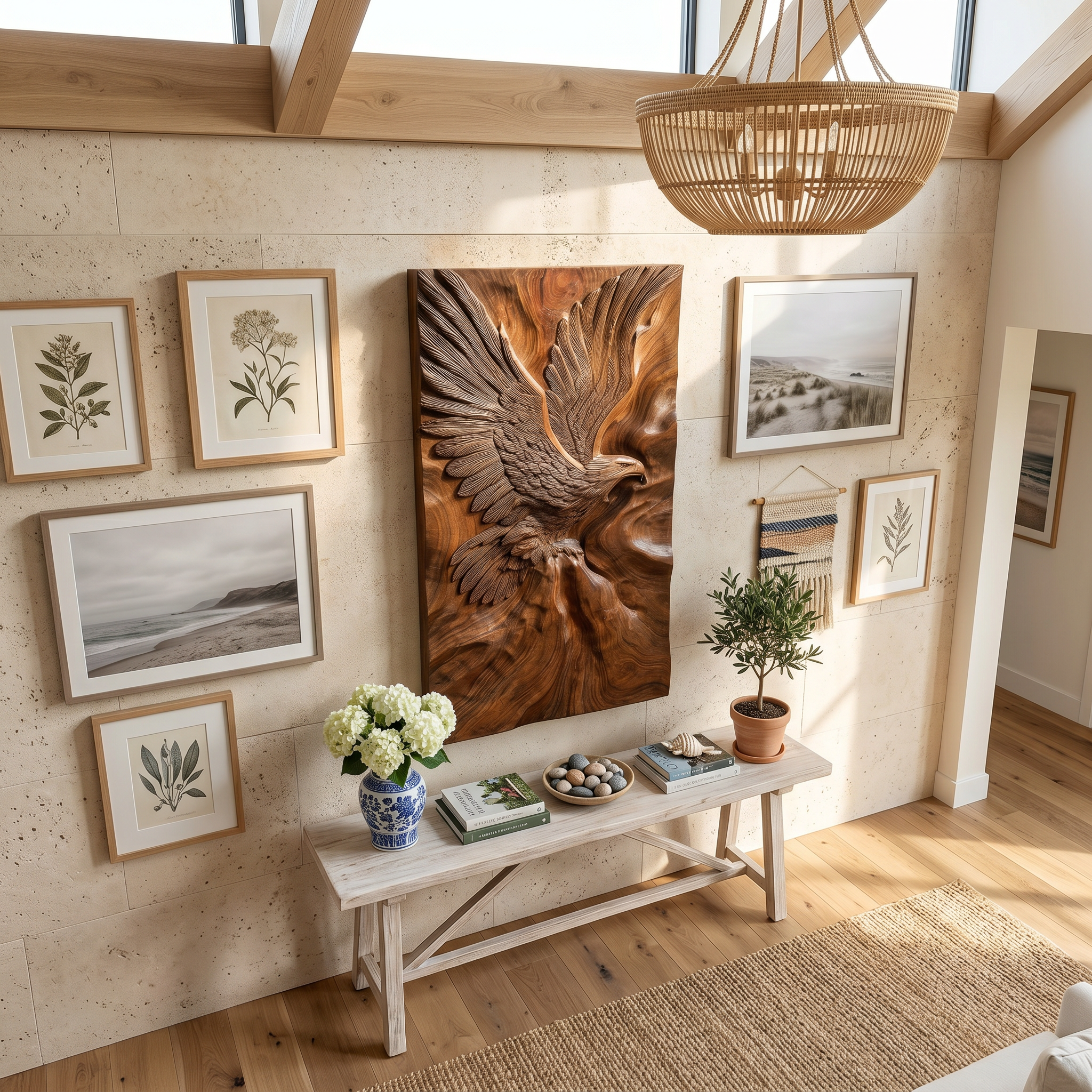 Minimalist Eagle Wood Wall Art Luxury Entryway Interior Statement SILDTTRWA116