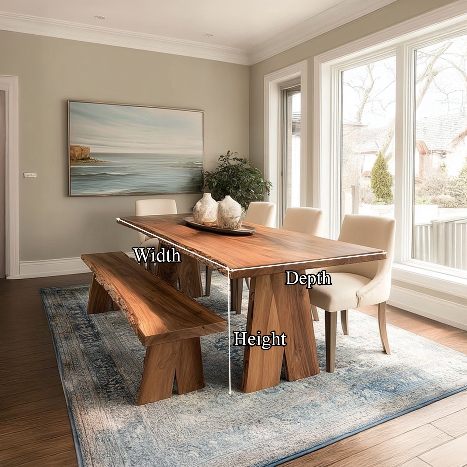 Rustic Dining Table For Dining Room SINLSADT037