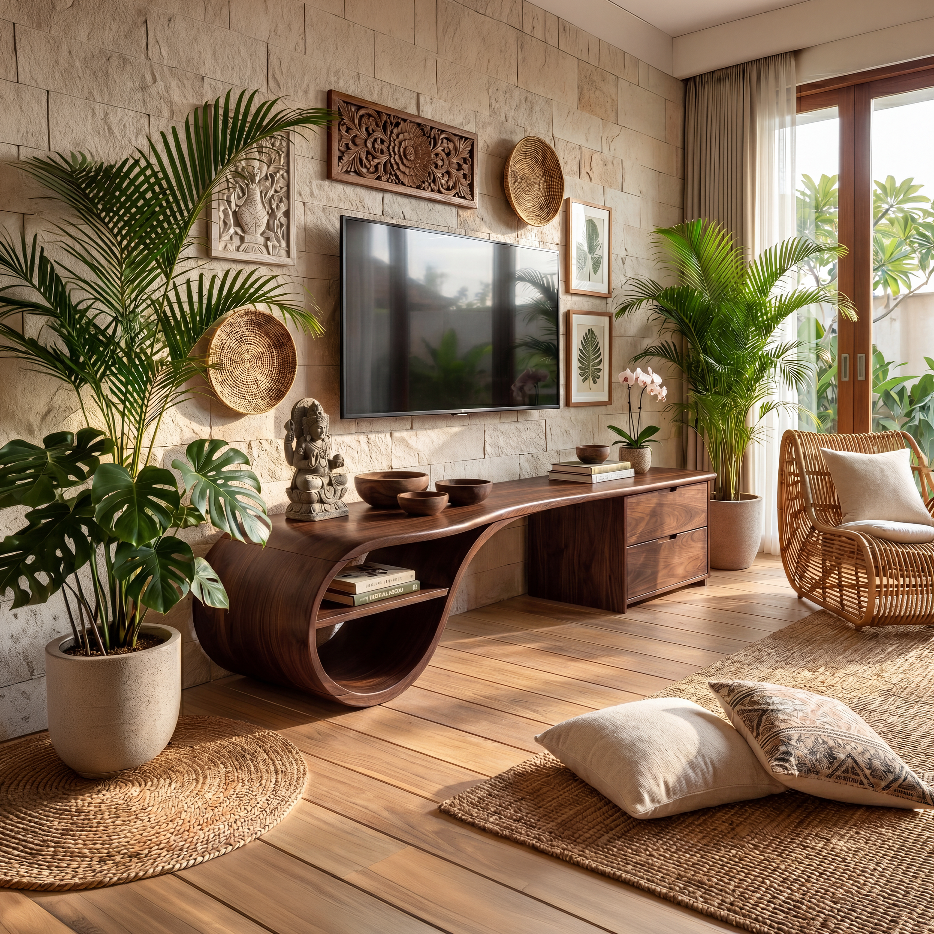 Scandinavian Organic TV Console For Living Room SILDTTNTVC130
