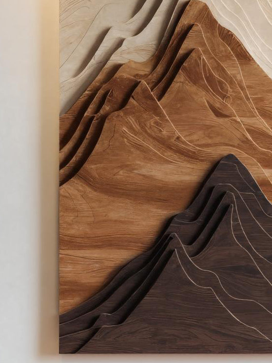Contemporary Mountain Wall Sculpture For Entryway SITHHNWA030