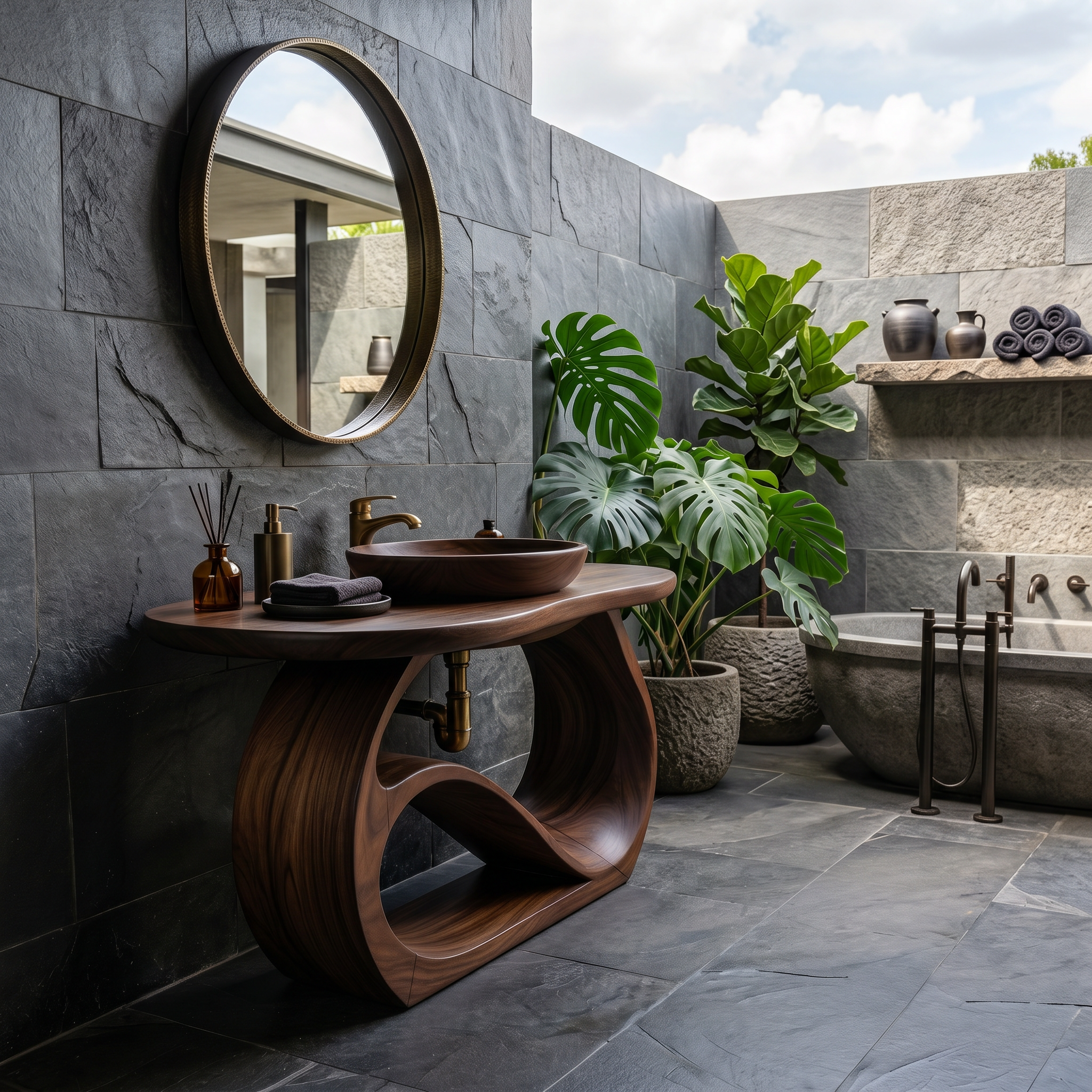Double Sink Wooden Bathroom Cabinet For Luxury Bathroom SILDTTRBRV156