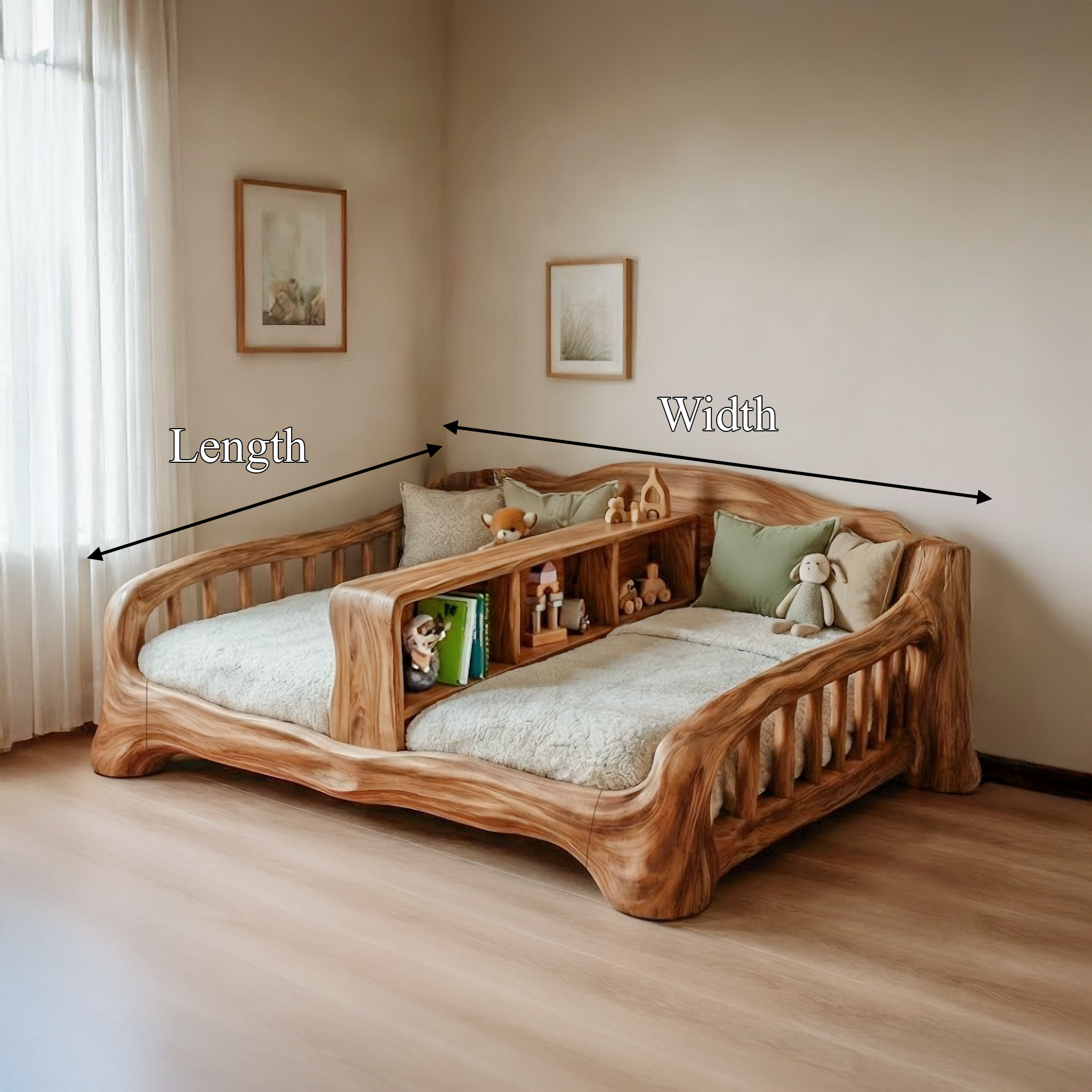 Rustic Kids Daybed With Storage For Bedroom Or Nursery SINLSAWB092