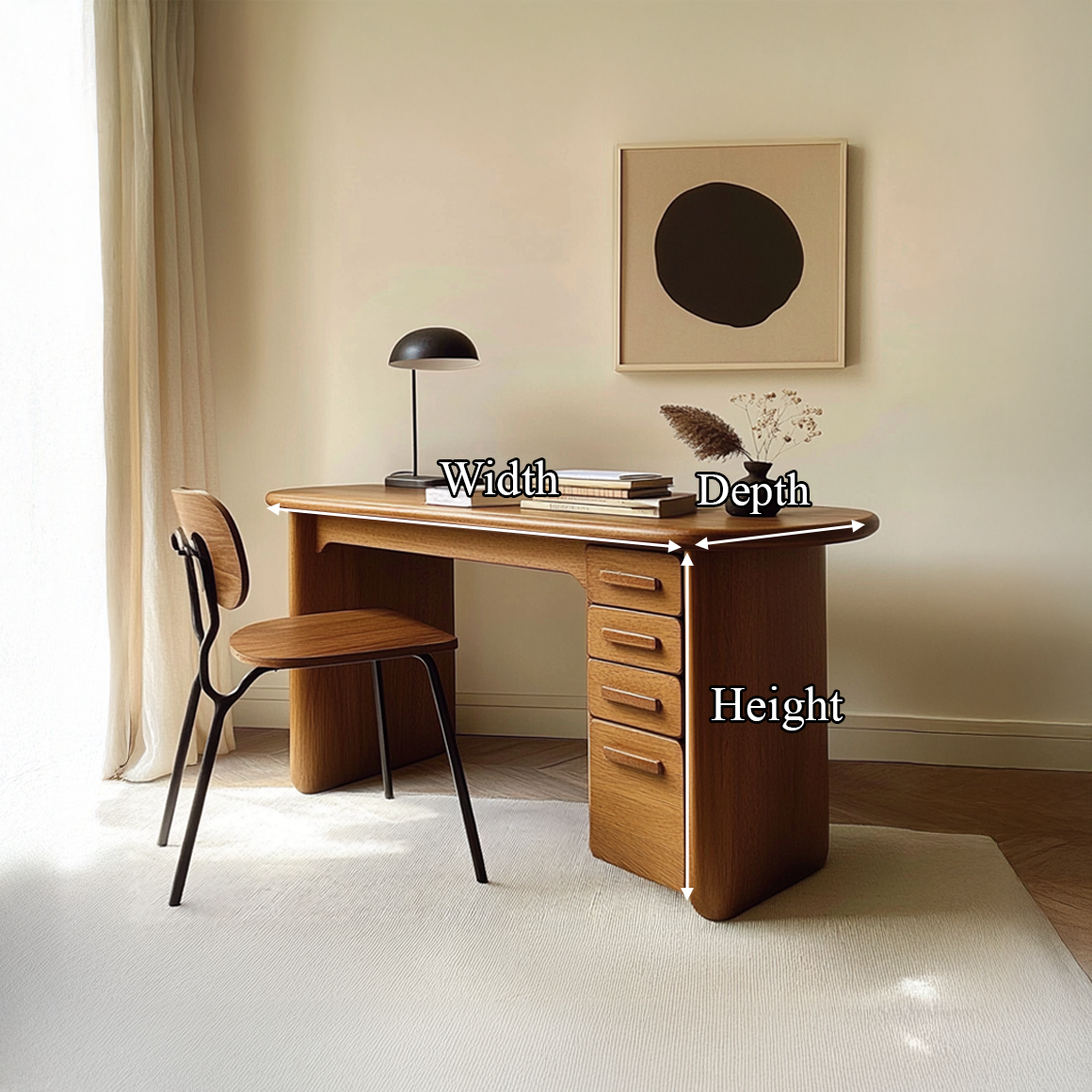 Mid Century Soft Modern Writing Desk Study Room And Work Room SINLSADK054