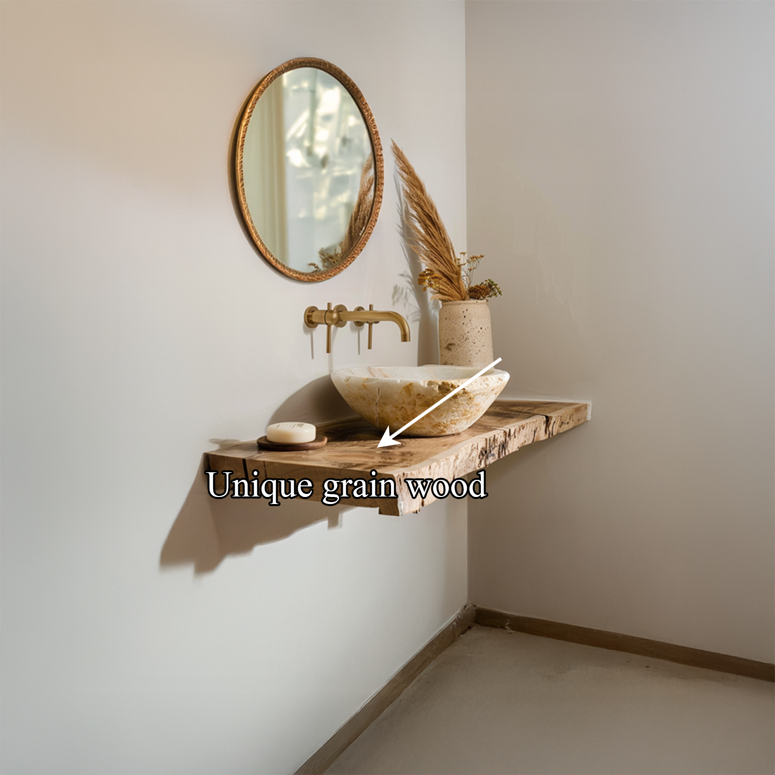 Rustic Floating Shelf Basin Stand Bathroom SINLSABRV085