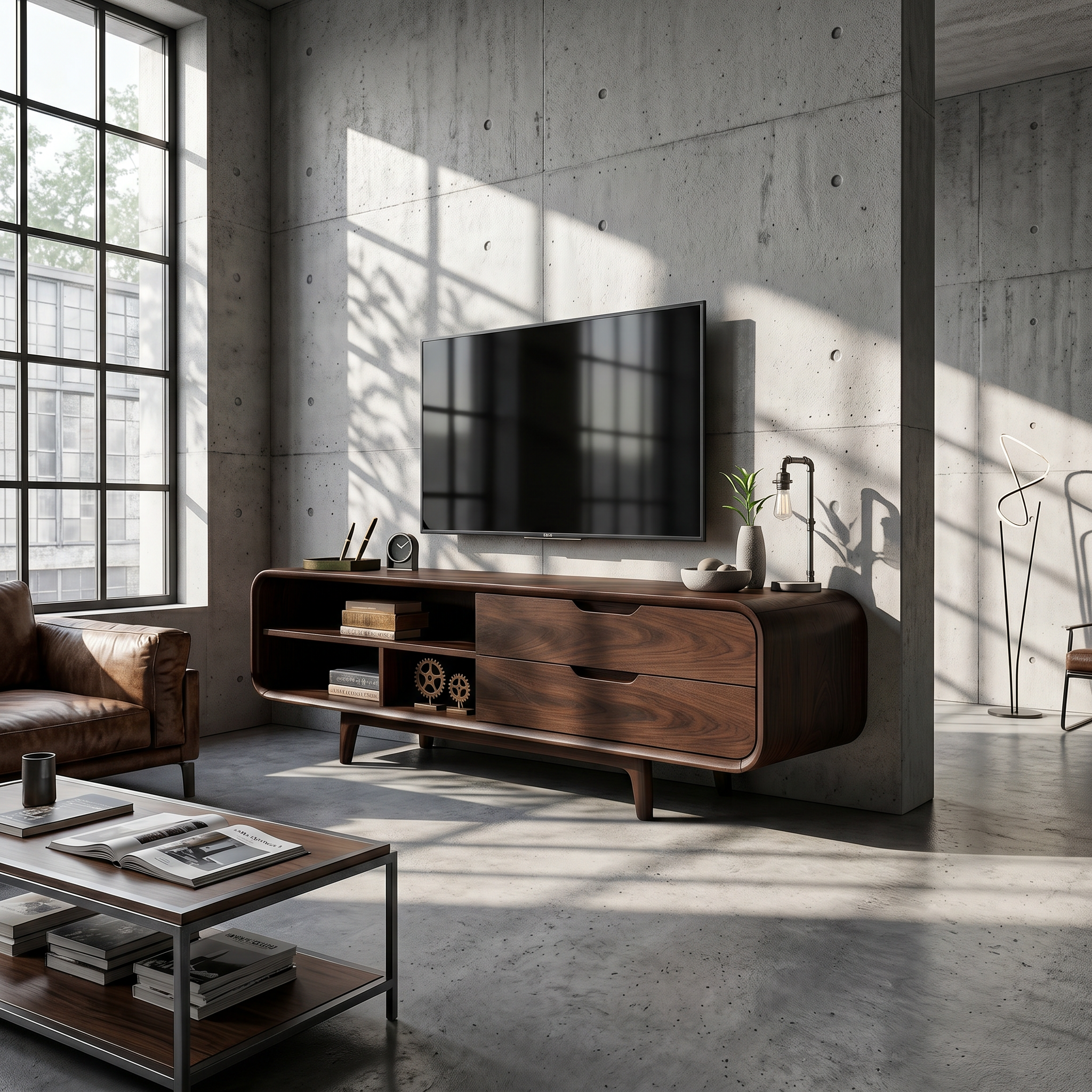 Luxury Walnut TV Cabinet For Elegant Master Suite SILDTTRTVC093