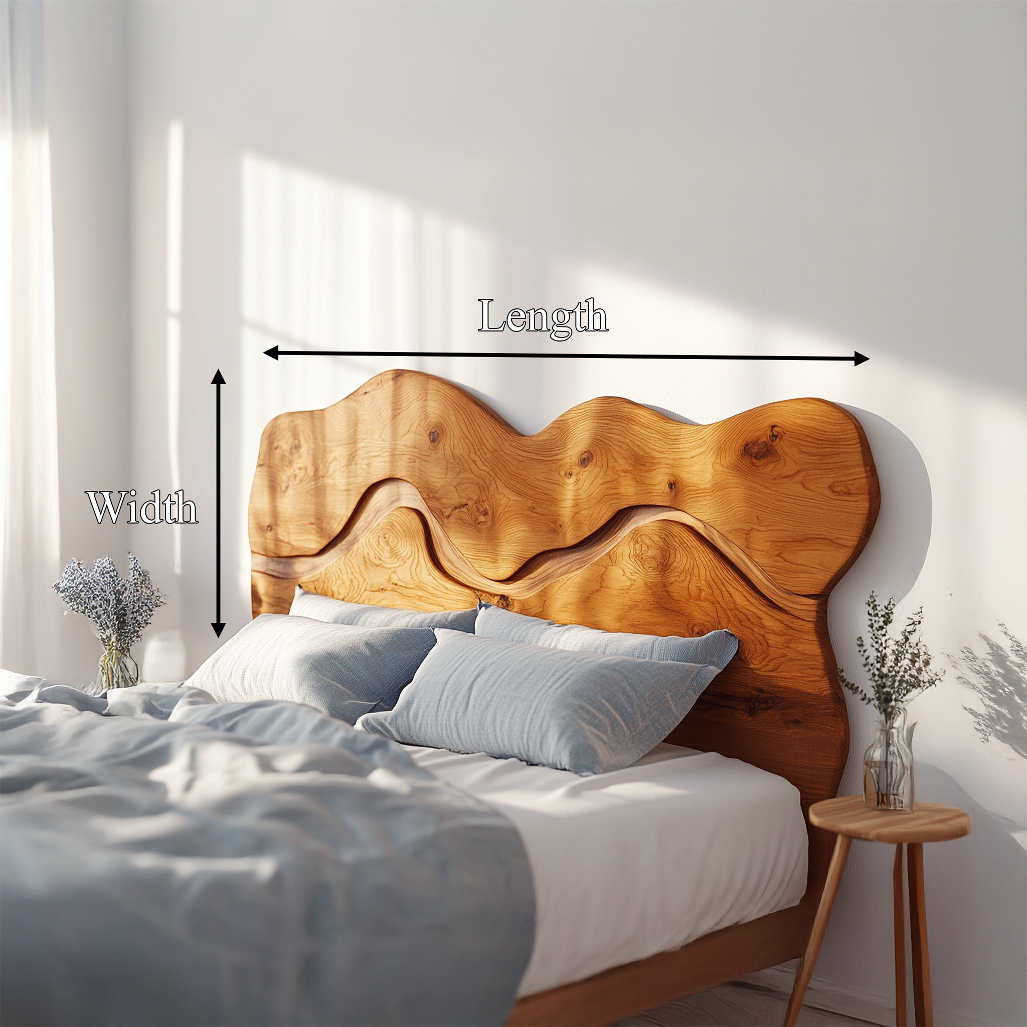 Rustic Sculptural Wall Headboard For Bedroom And Sleeping Space SINLSADH026