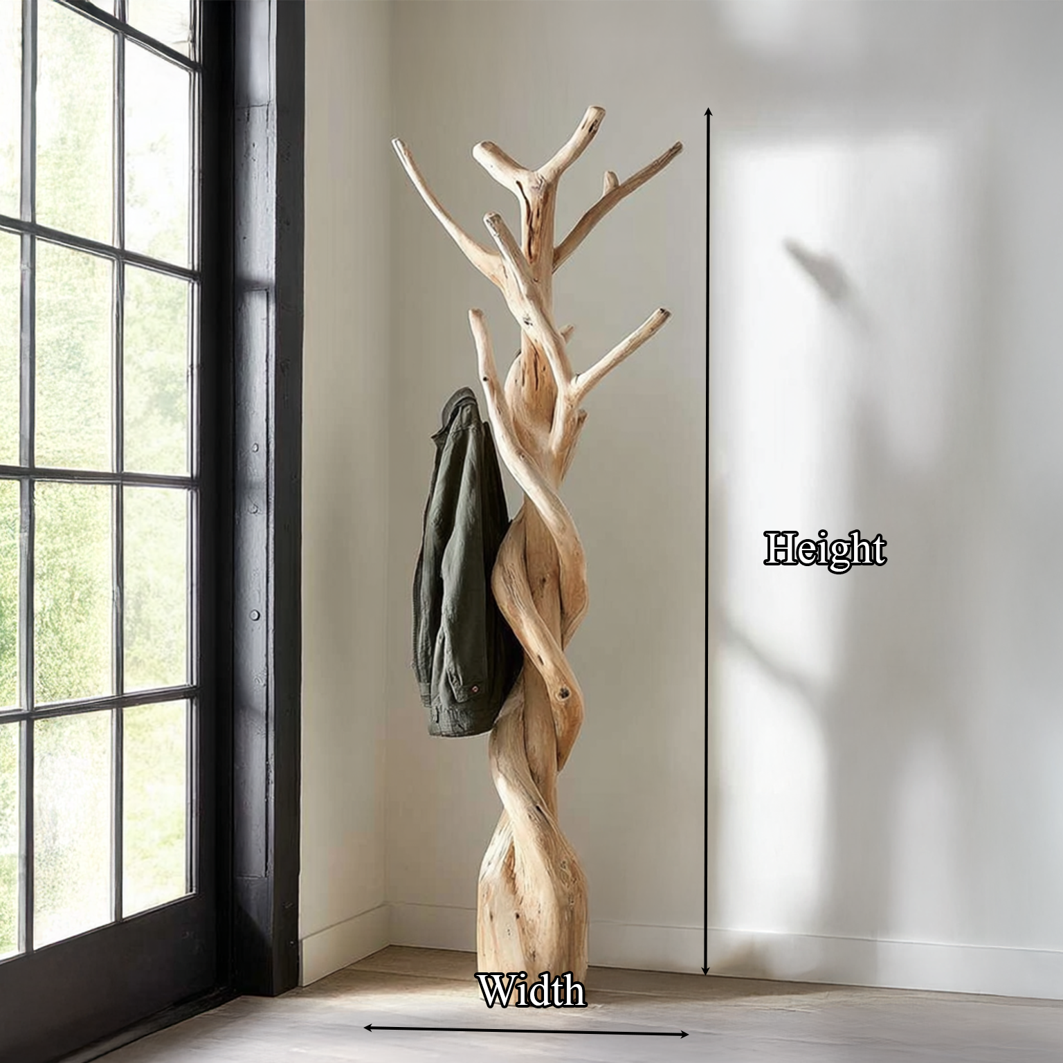 Rustic Tree Coat Rack Lounge Living Room SINLSATCR013