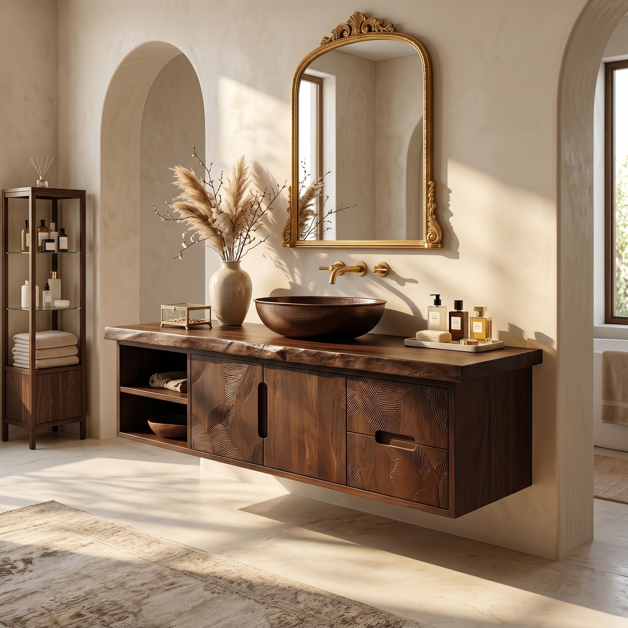 Modern Live Edge Bath Cabinet Garden Retreat SILDTTRBRV187