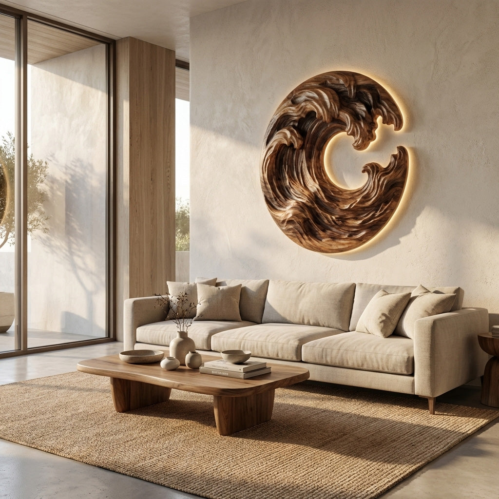Organic Wooden Wave Wall Art For Wall Decor RTTHHNWA167