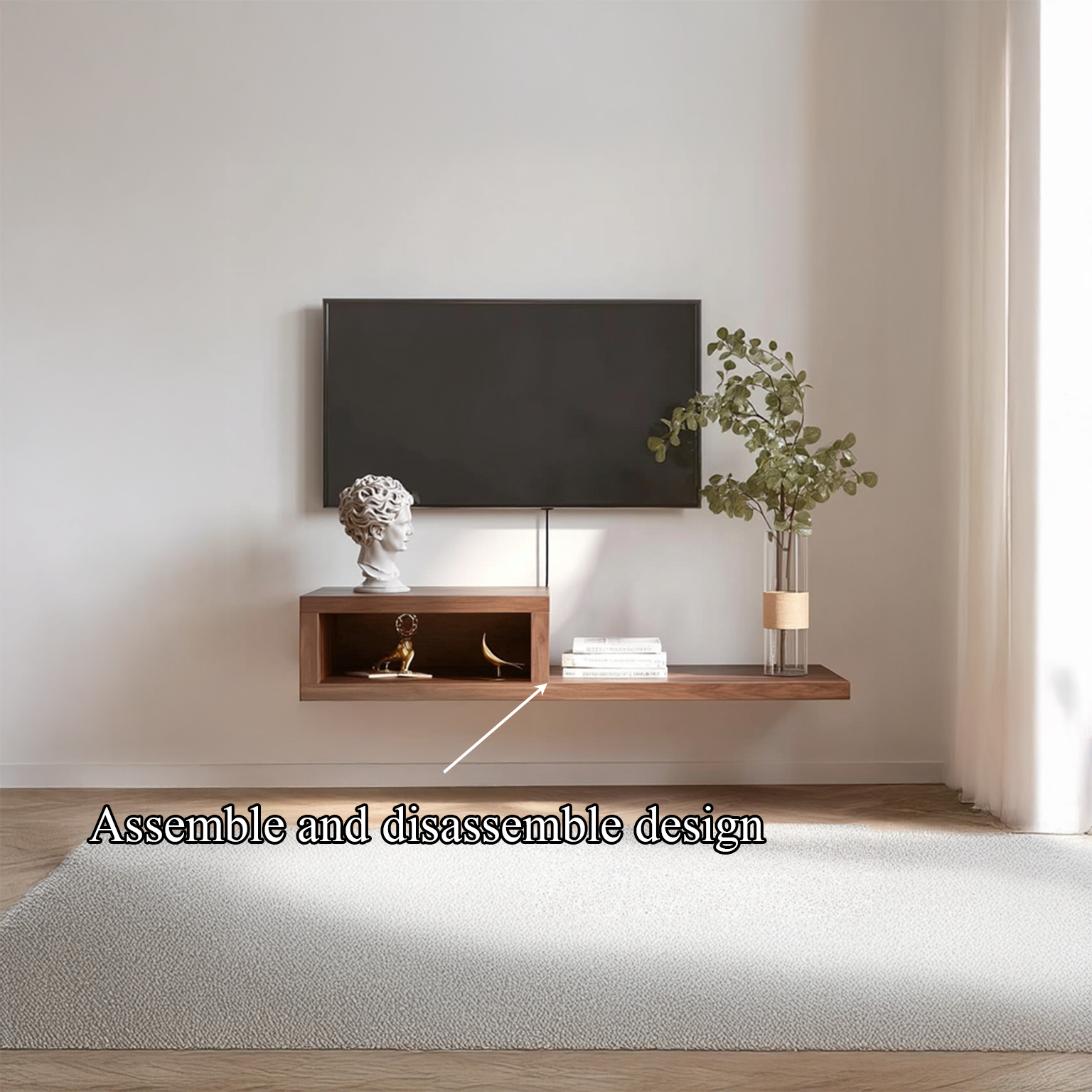 Mid Century Floating TV Console Bedroom Or Living Room SINLSAFL113