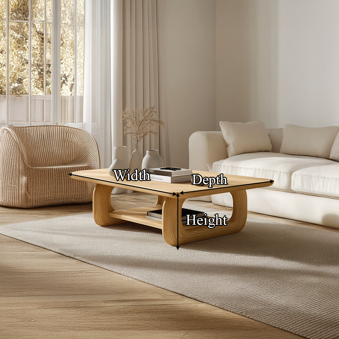 Scandinavian Rounded Coffee Table Living Room Minimal Room SINLSACF237