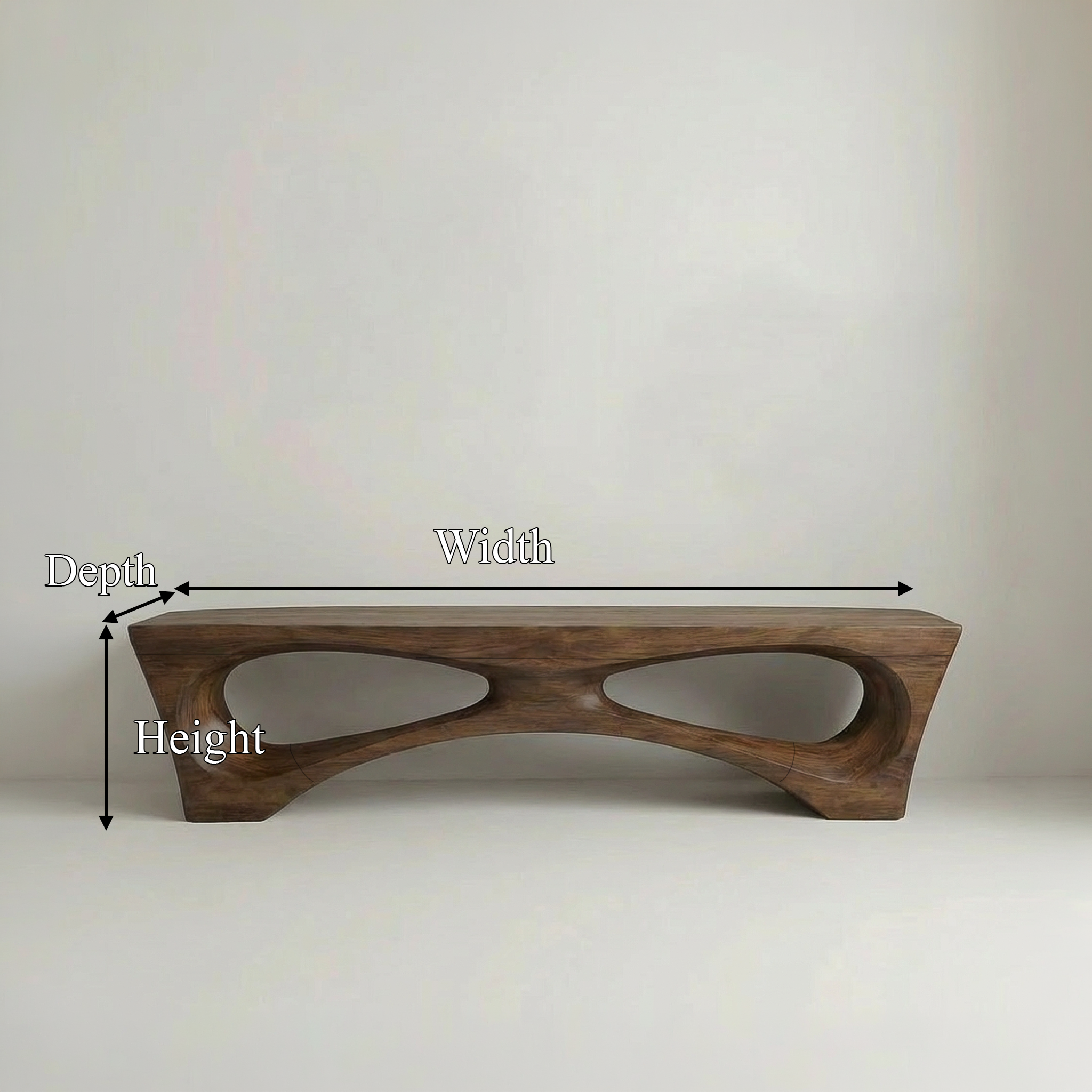 Rustic Organic Geometry Bench For Entryway And Living Room SINLSARS082