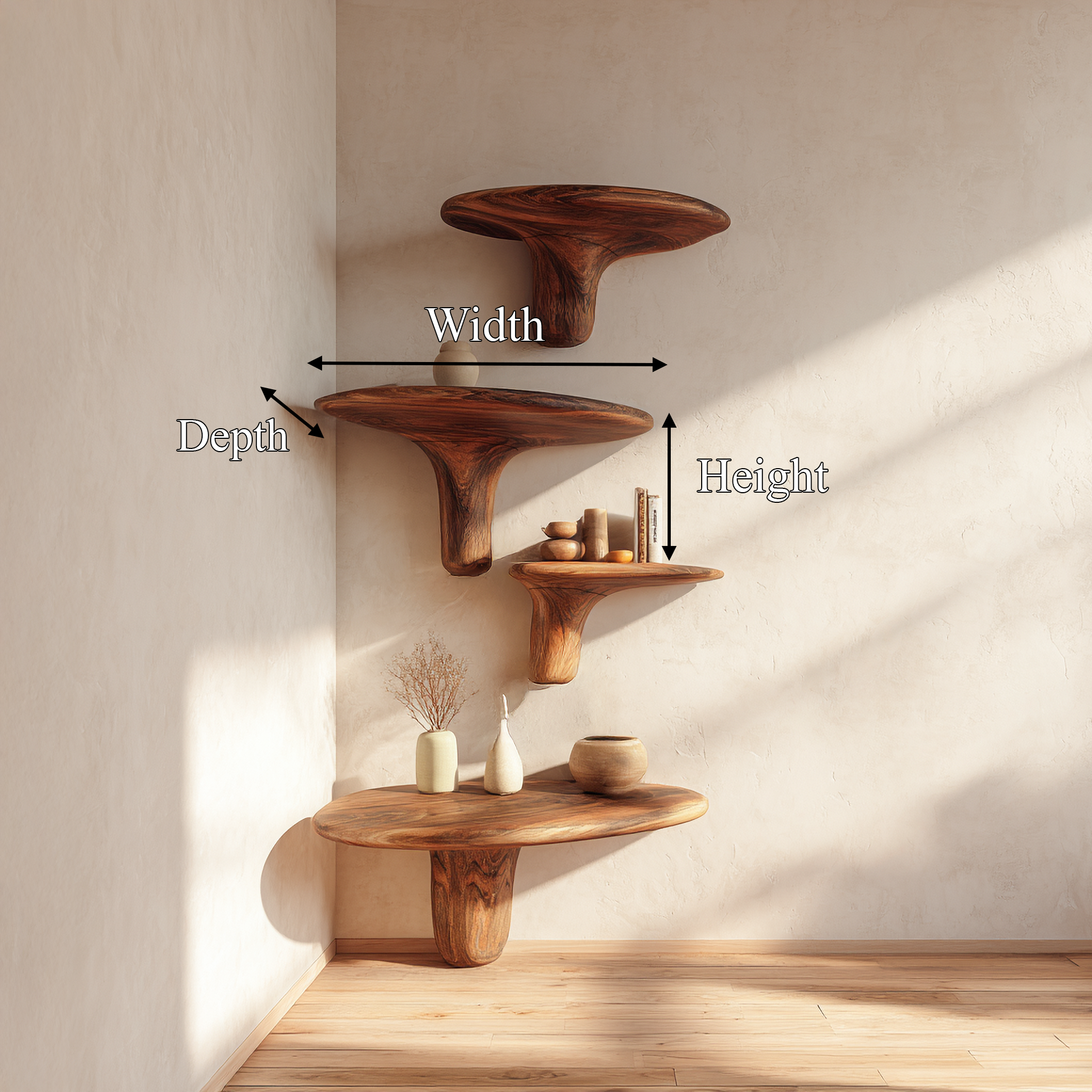 Organic Mushroom Shelf Living Room Or Kitchen SINLSAFL463