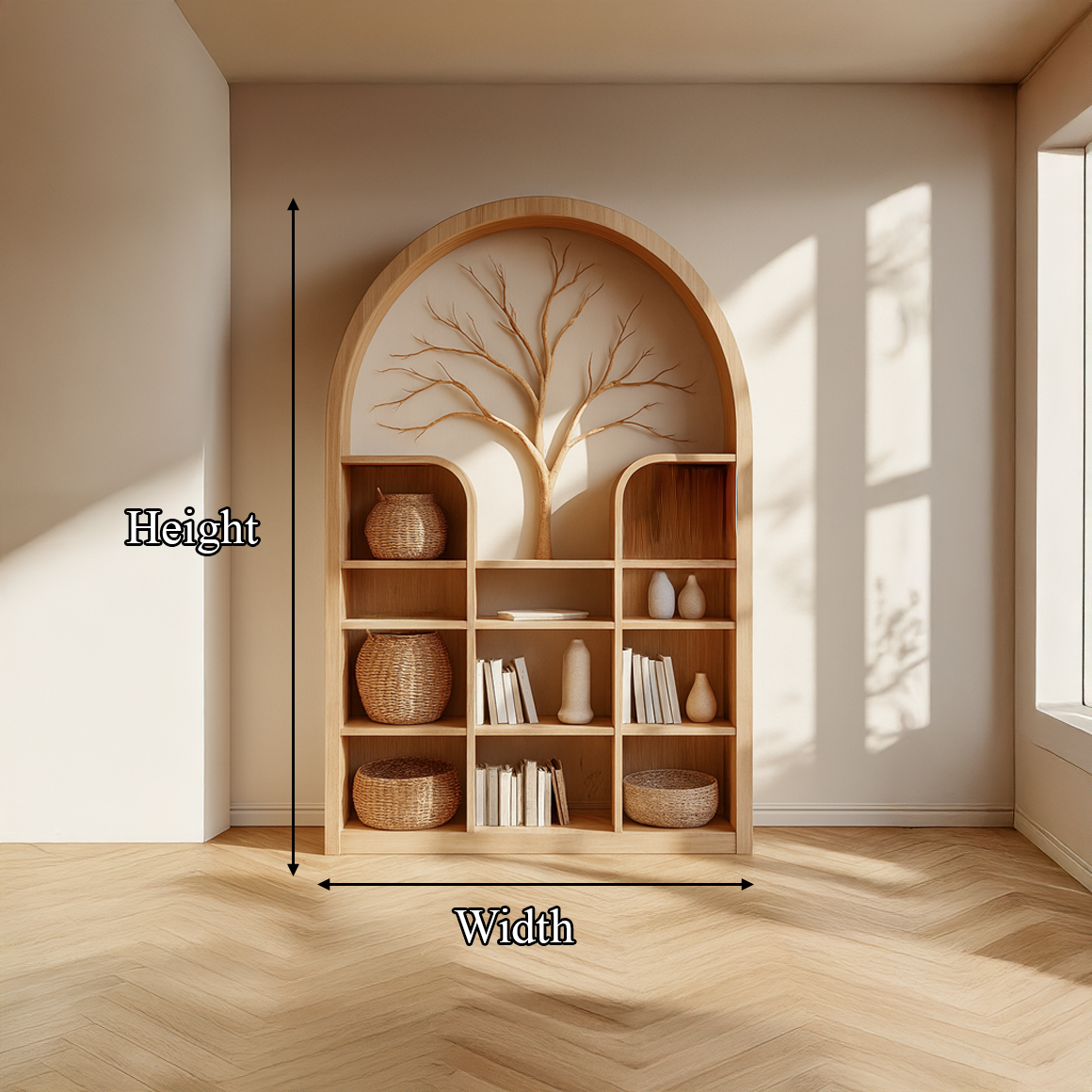 Scandinavian Rustic Tree Style Storage Cabinet Living Room Or Office SINLSASC235