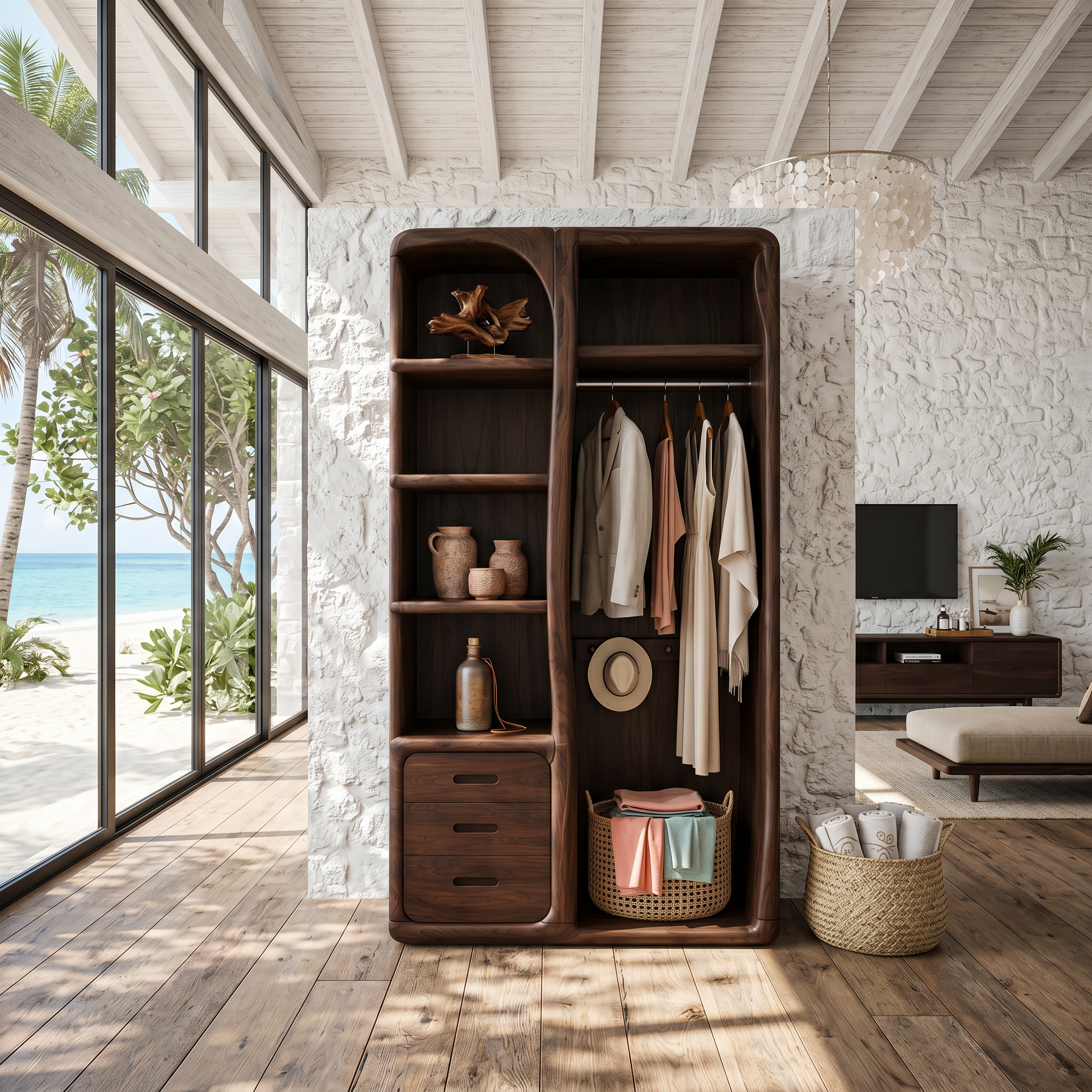 Scandinavian Organic Edge Wardrobe For Master Suite Interior SILDTTNWDE001