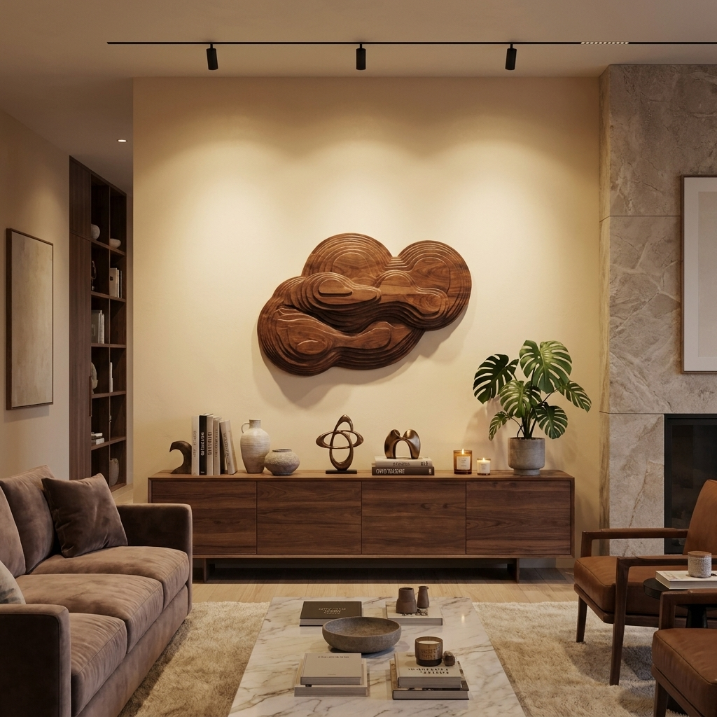 Organic Cloud Wall Sculpture With Layered Design For Bedroom SITHTTWA007