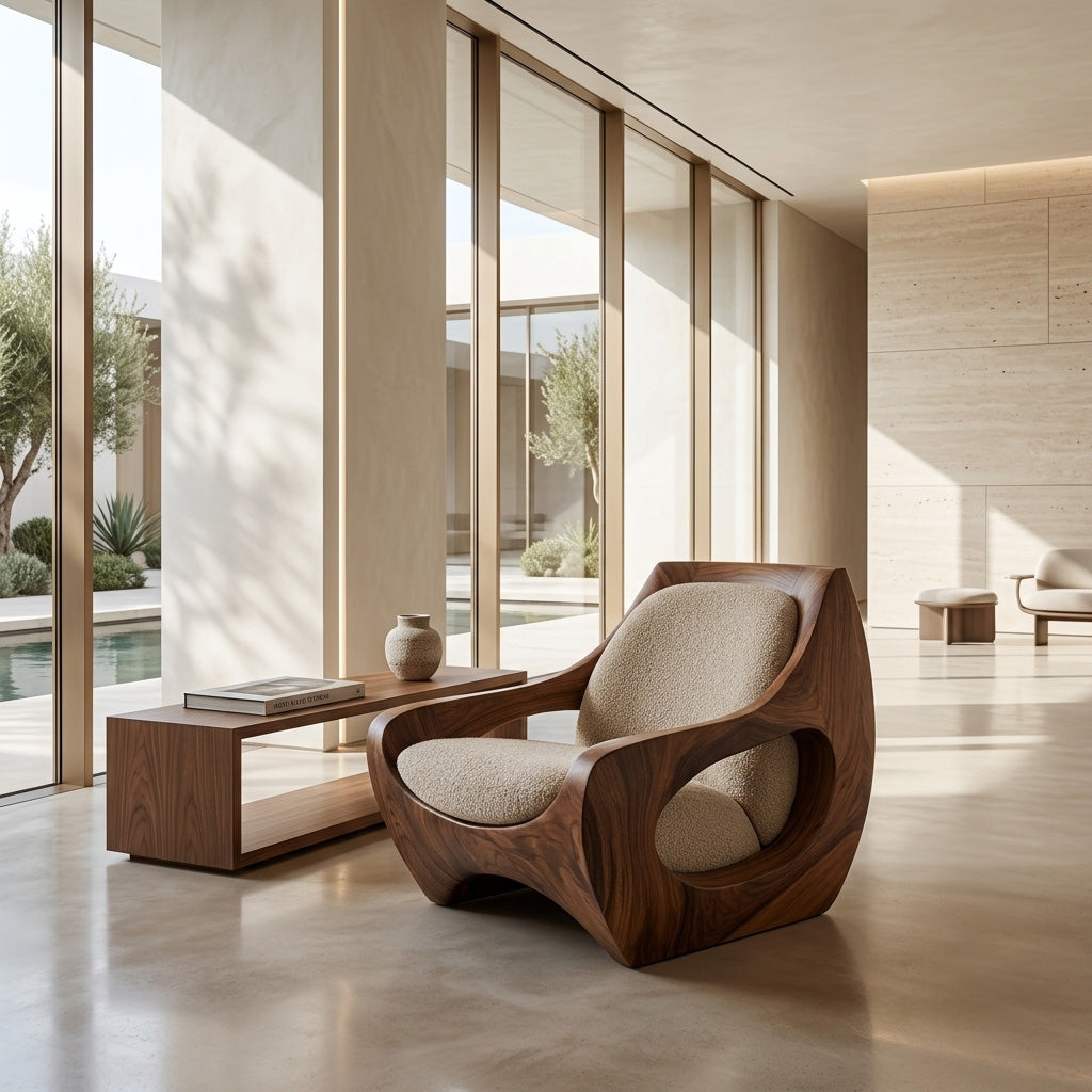 Sculptural Natural Wood Chair For Modern Home Decor RTTHHNCHR151