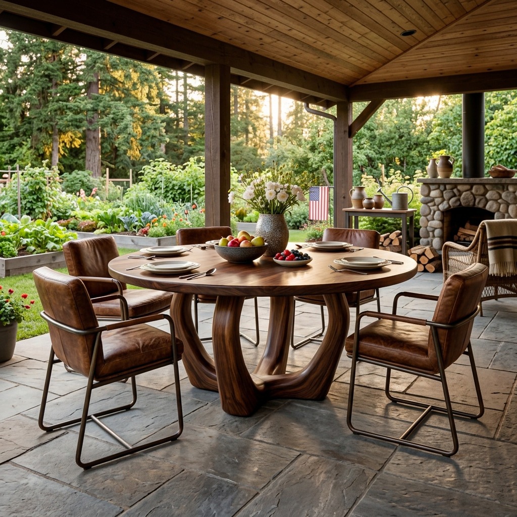 Elegant Wooden Round Dining Table For Dining Area RTTHTTDN052