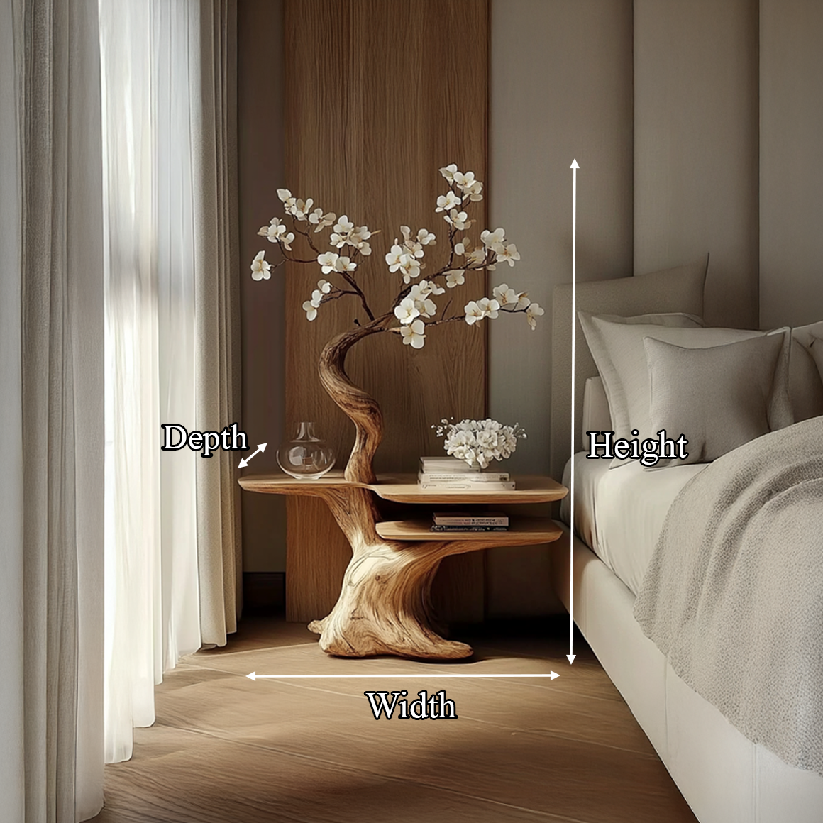Rustic Bedside Table Bedroom Corner Living Room SINLSABT117