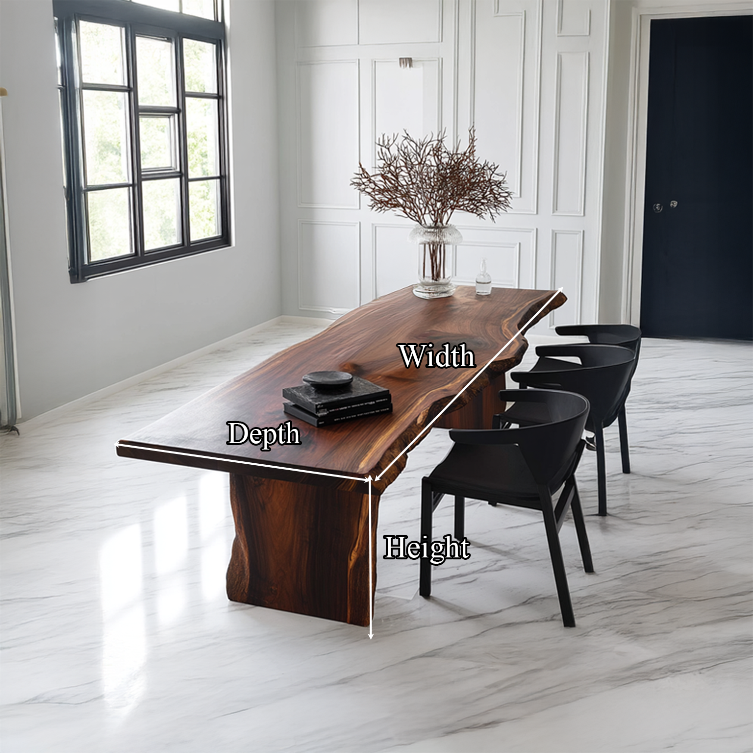 Rustic Live Edge Dining Table Modern Living SINLSADT077