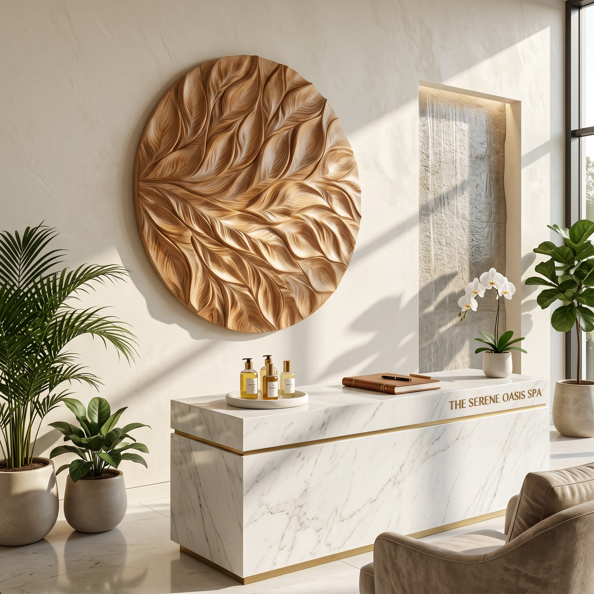 Coastal Wall Art With Flowing Leaf Design For Hallway SILDTTRWA143