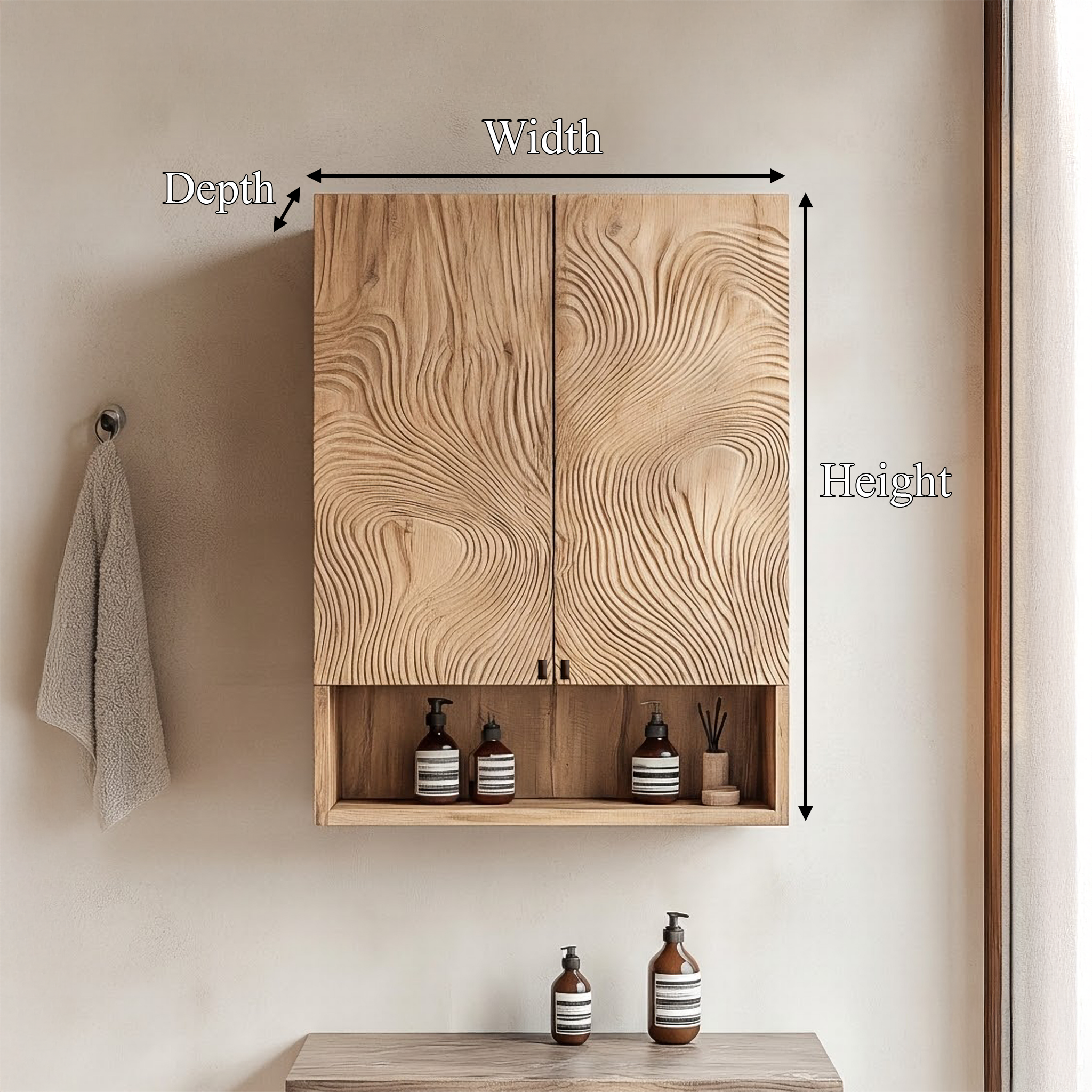 Rustic Minimal Wall Cabinet For Bathroom And Vanity Storage SINLSABCT004