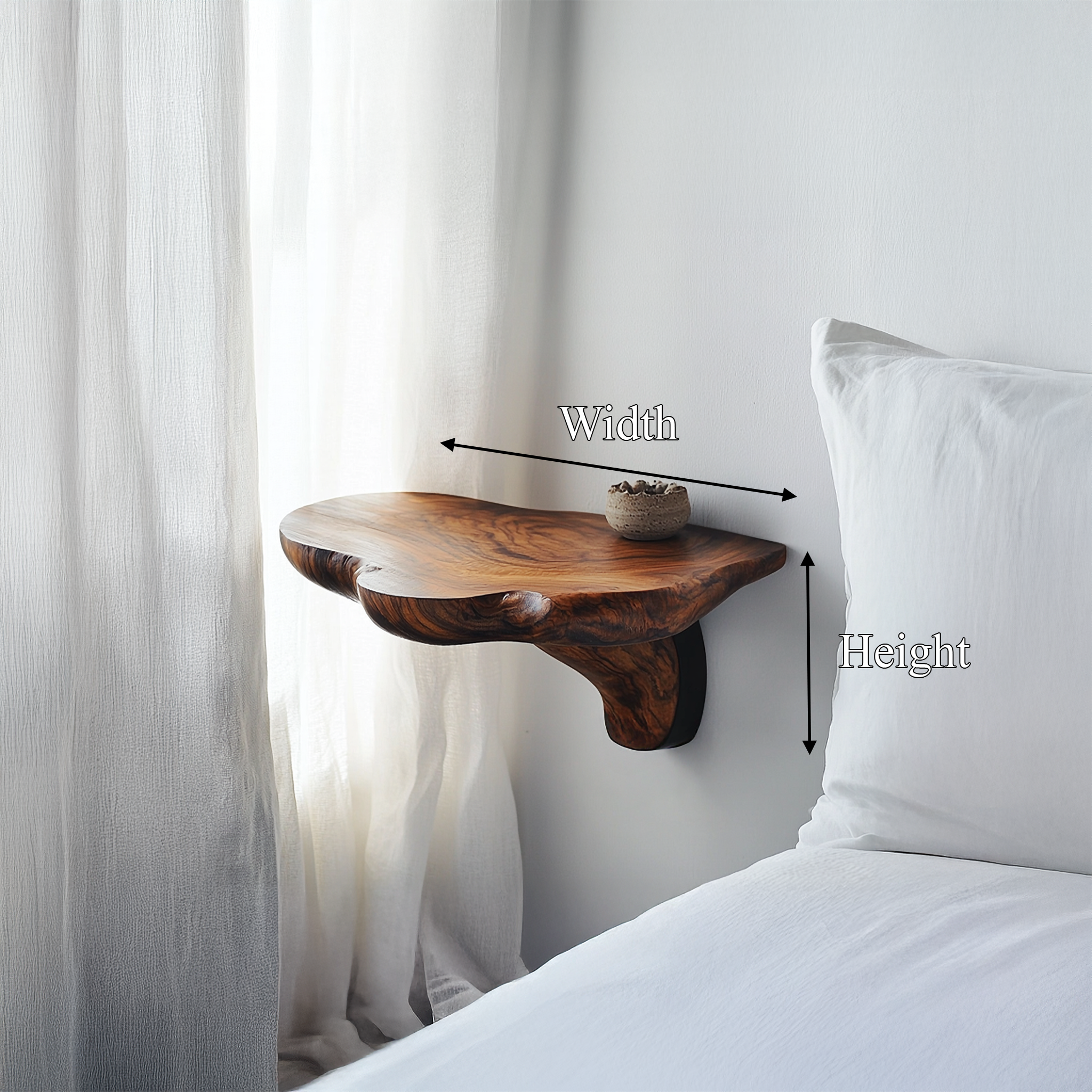 Organic Modern Accent Wall Shelf For Bedroom And Living Room SINLSAFL436
