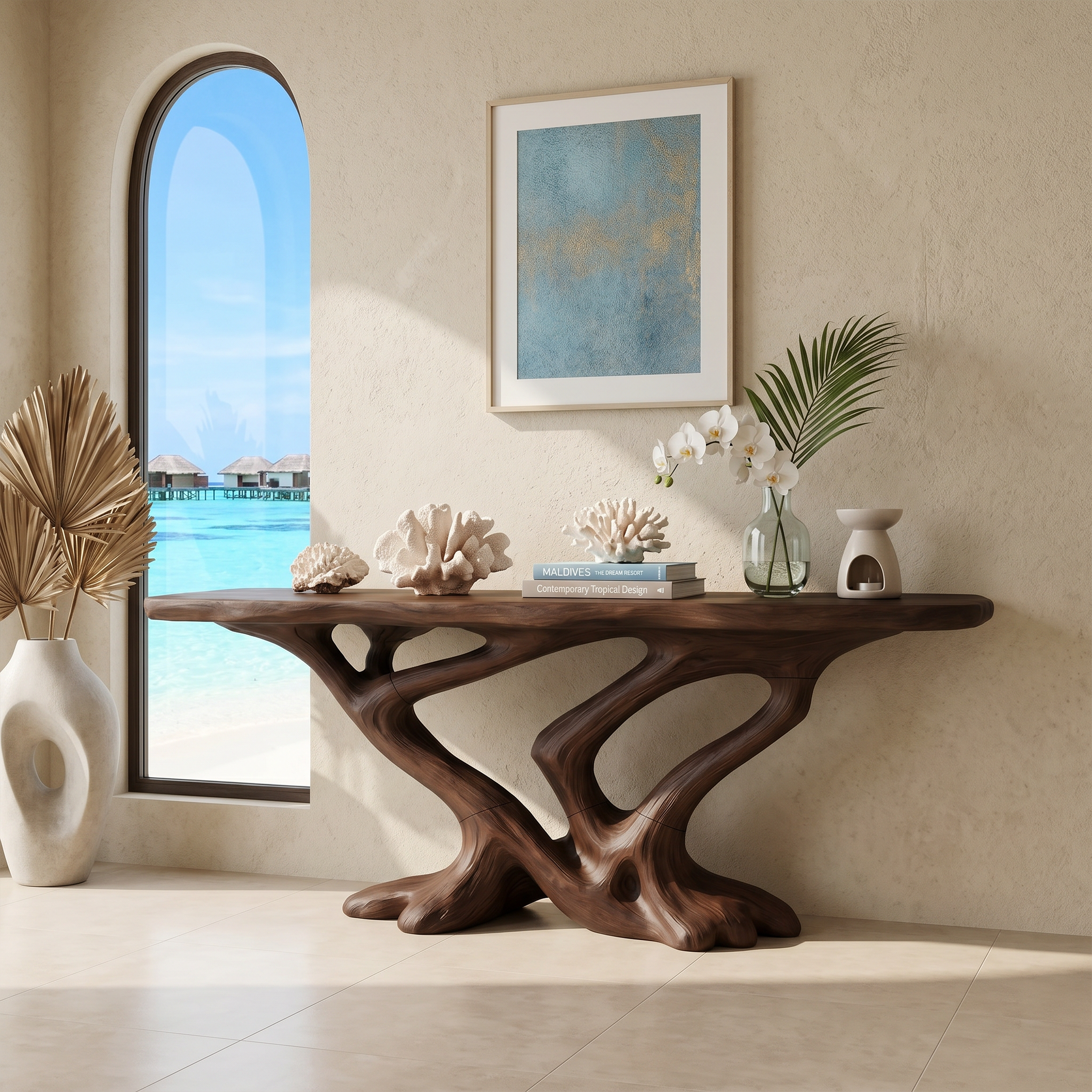 Contemporary Infinity Console Table Modern Entryway SILDTTRCS099