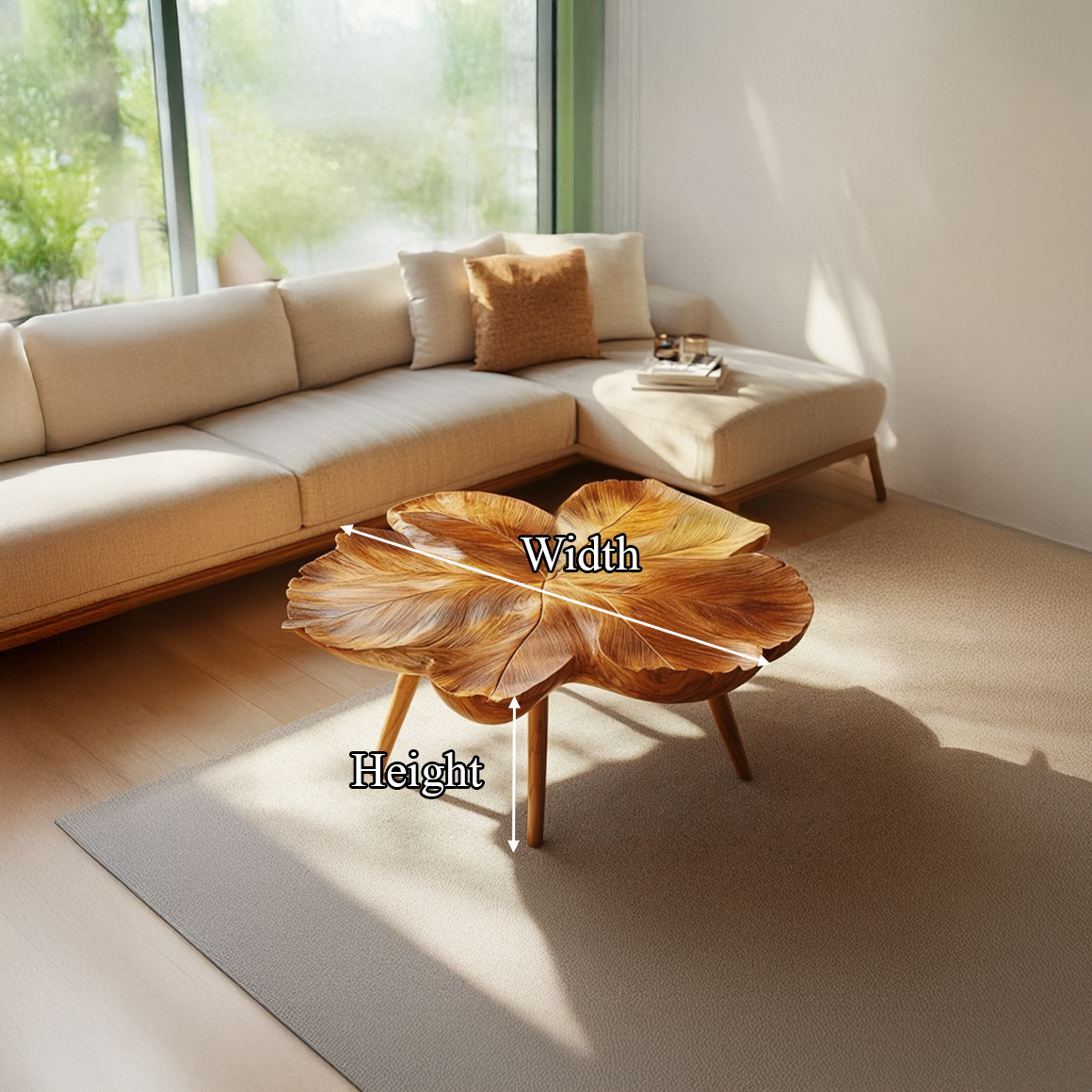 Rustic Sculptural Bloom Coffee Table Living Room Sitting Room SINLSACF194