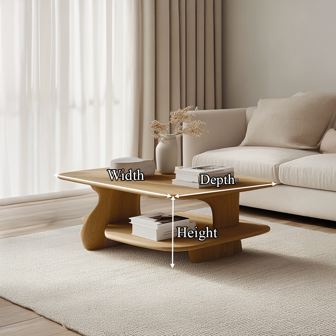 Scandinavian Curved Coffee Table Living Room Studio Room SINLSACF230