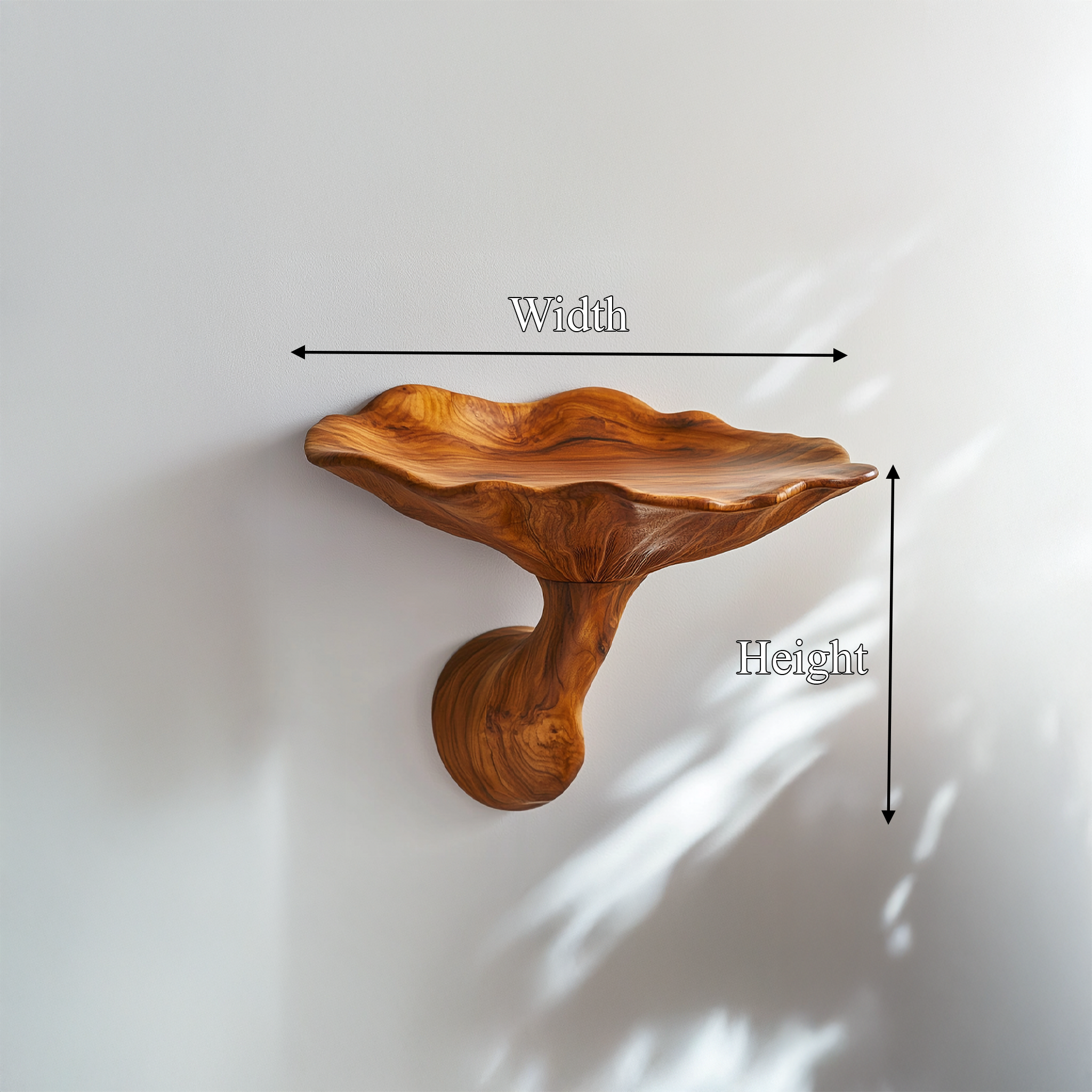 Organic Modern Floating Accent Mushroom Shelf For Bedroom Or Entryway SINLSAFL437