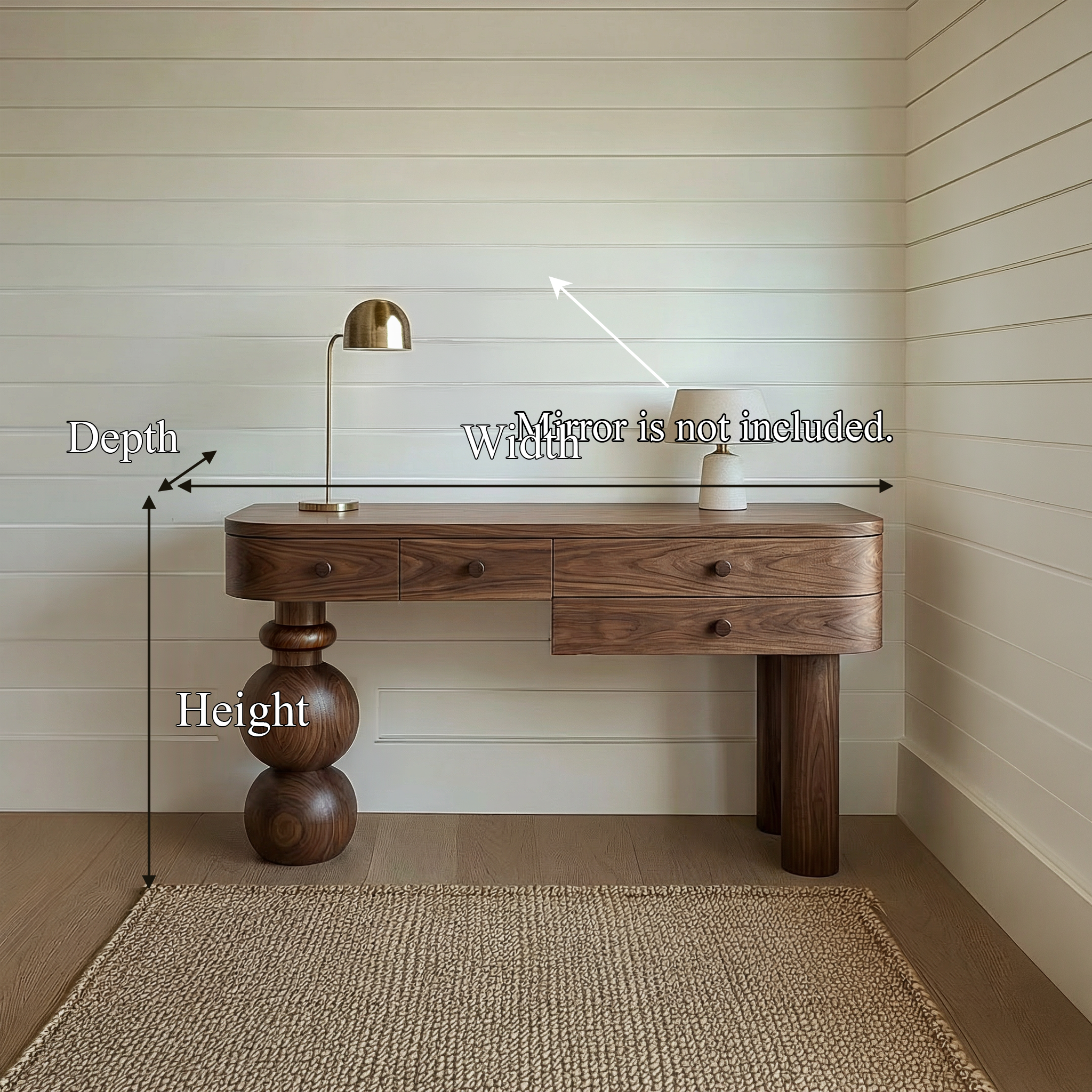 Organic Modern Wooden Dressing Table Bedroom Or Vanity Area SINLSABDT045