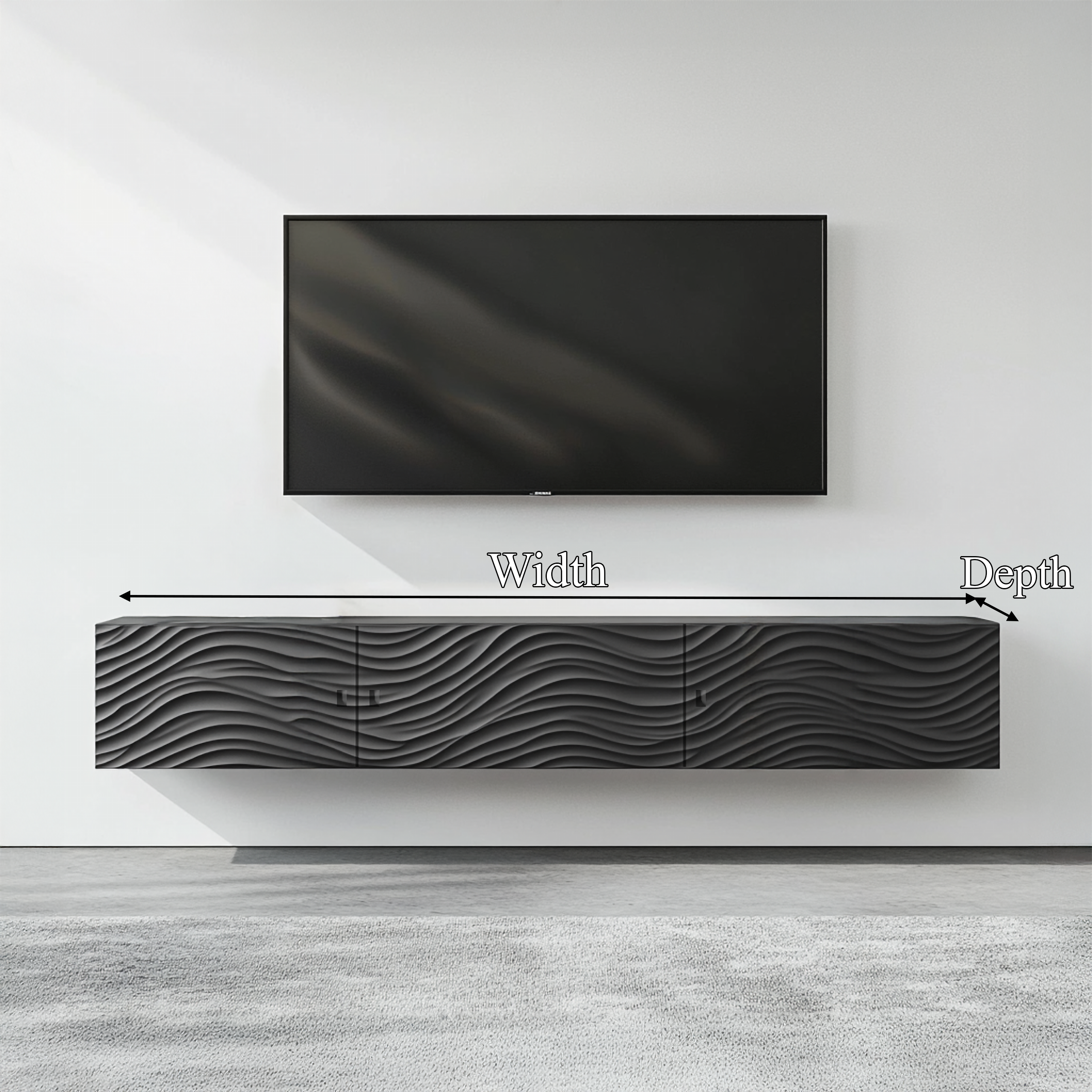 Contemporary Floating Storage TV Stand Living Room And Media Room SINLSASC332