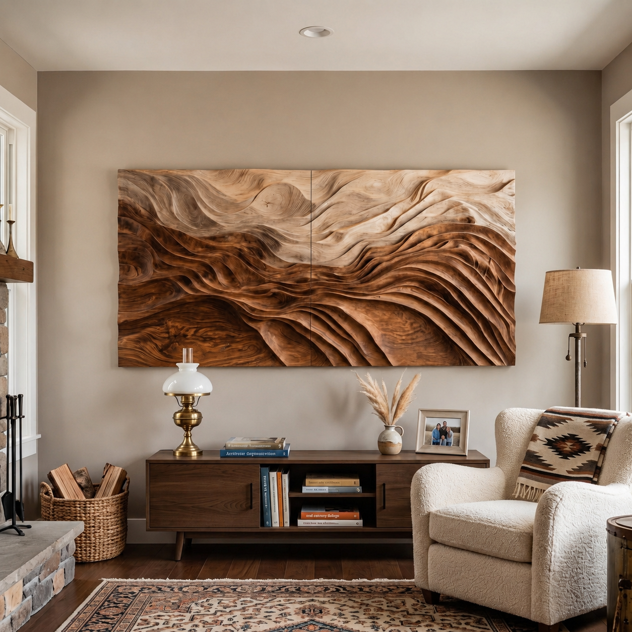 Sculptural Wall Art With Flowing Design For Living Room SITHTTWA030