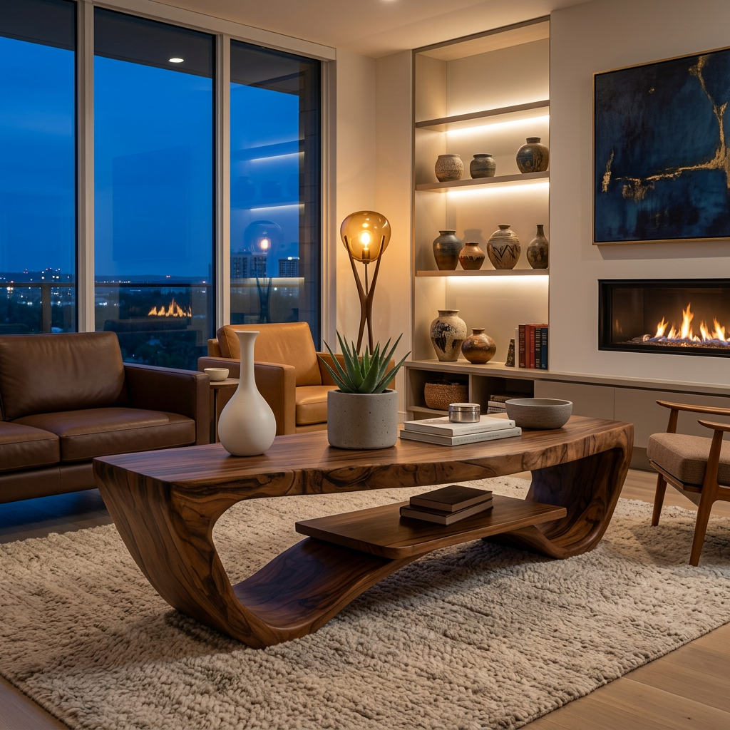 Luxury Coffee Table With Shelf For Living Room RTTHTTCF025