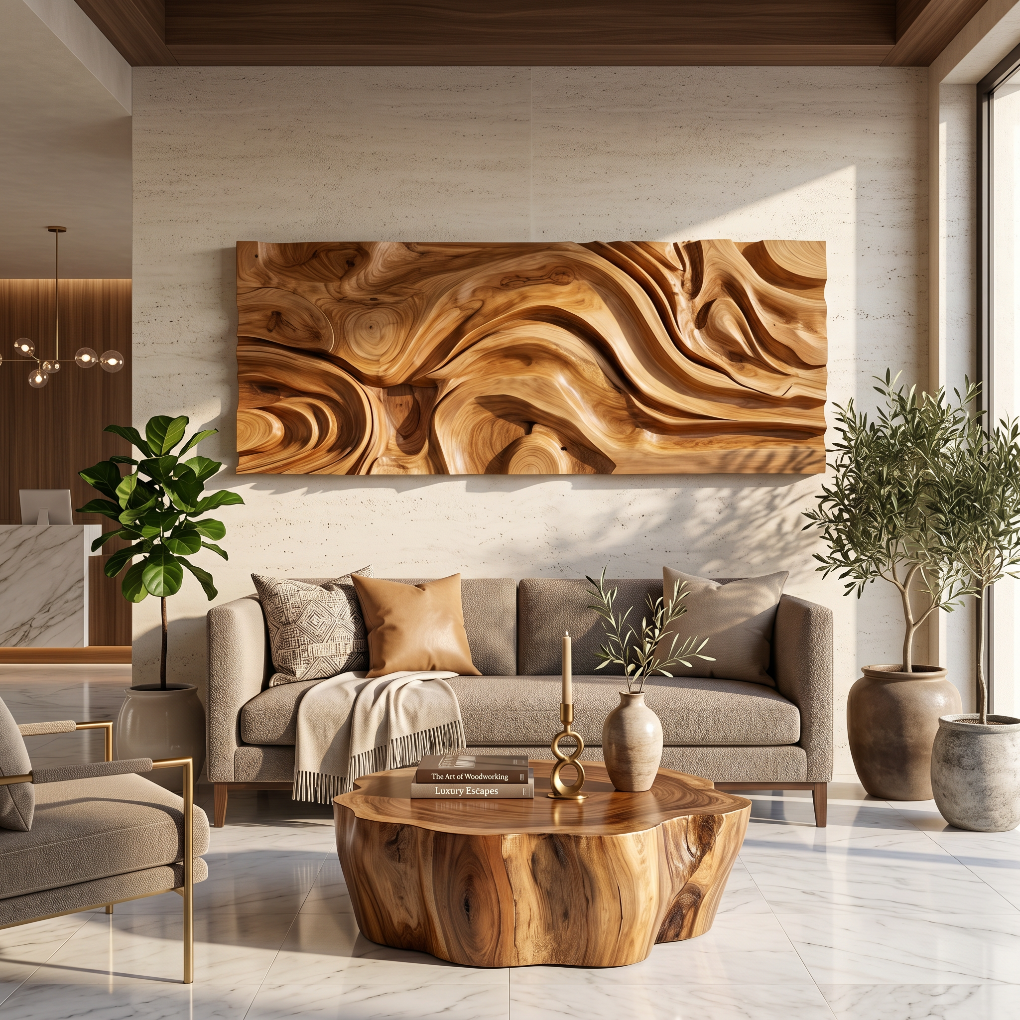 Round Floral Wall Art With Carved Texture For Entryway SILDTTRWA147