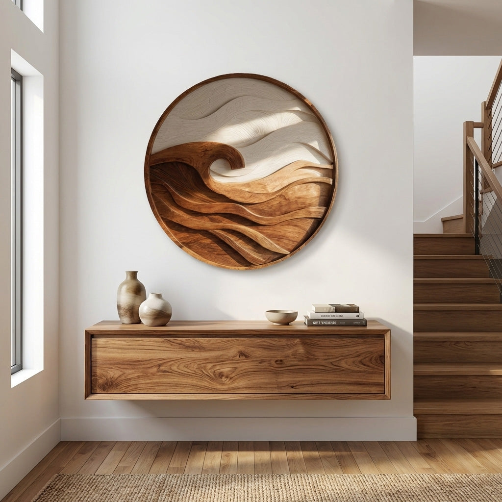 Handcrafted Round Wave Wall Art For Wall Decor RTTHHNWA145