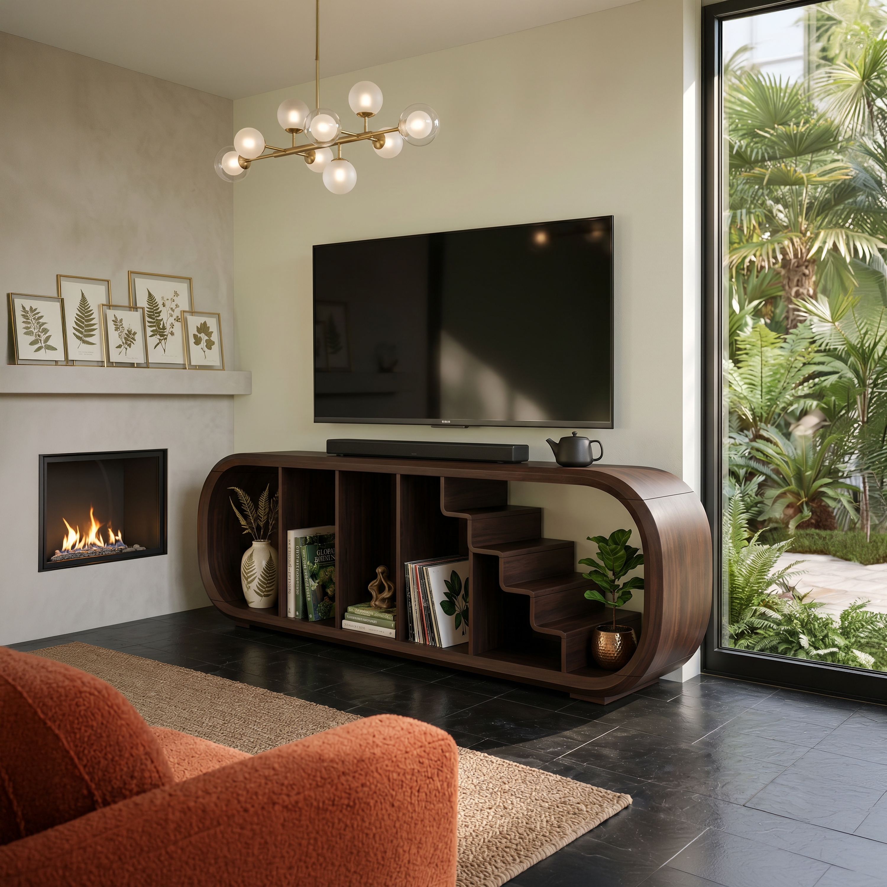 Modern Organic TV Console For Entertainment Lounge Space SILDTTNTVC147